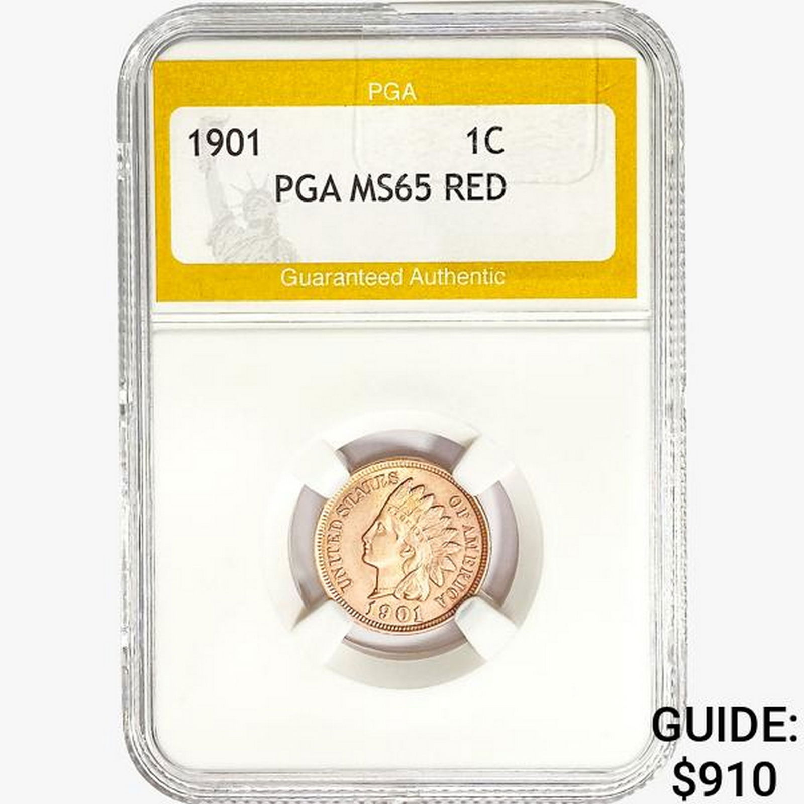 1901 Indian Head Cent PGA MS65 RED (1 of 2)