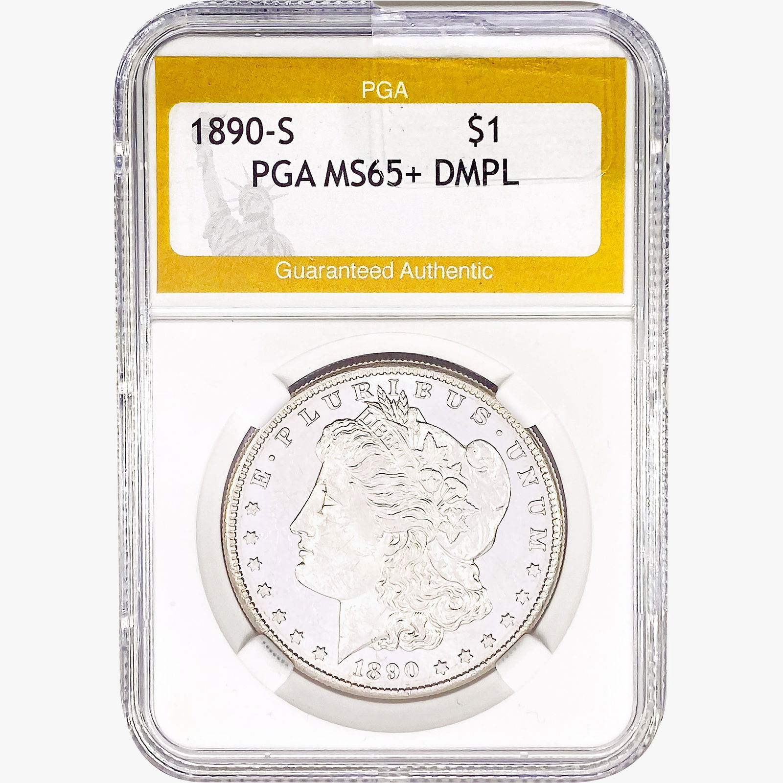 1890-S Morgan Silver Dollar PGA MS65+ DMPL (1 of 2)