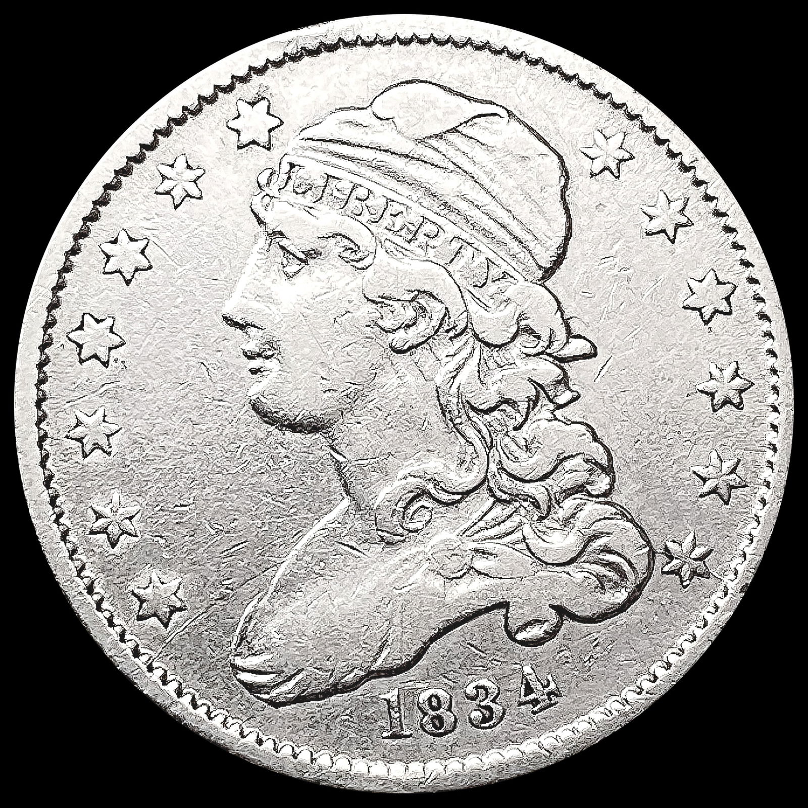 1834 Capped Bust Quarter NEARLY UNCIRCULATED (1 of 2)