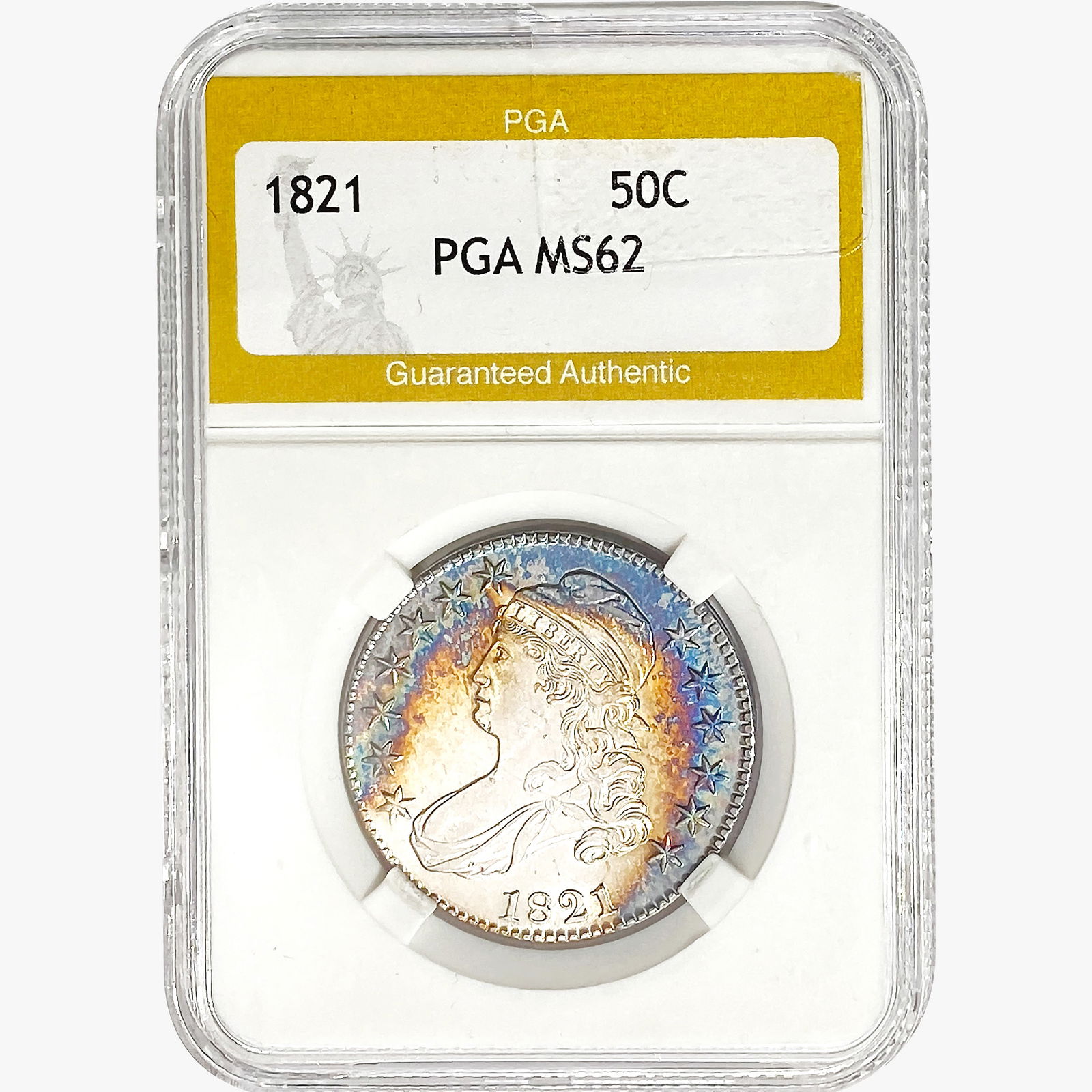 1821 Capped Bust Half Dollar PGA MS62 (1 of 2)