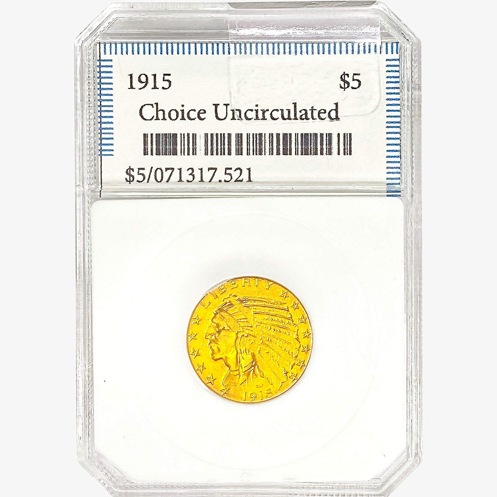 1915 $5 Gold Half Eagle Blank Choice UNC (1 of 2)