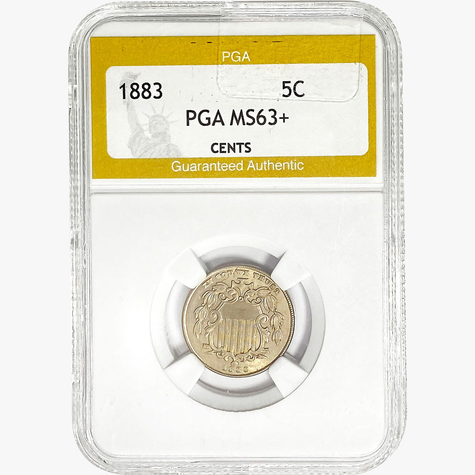 1883 Shield Nickel PGA MS63+ Cents (1 of 2)