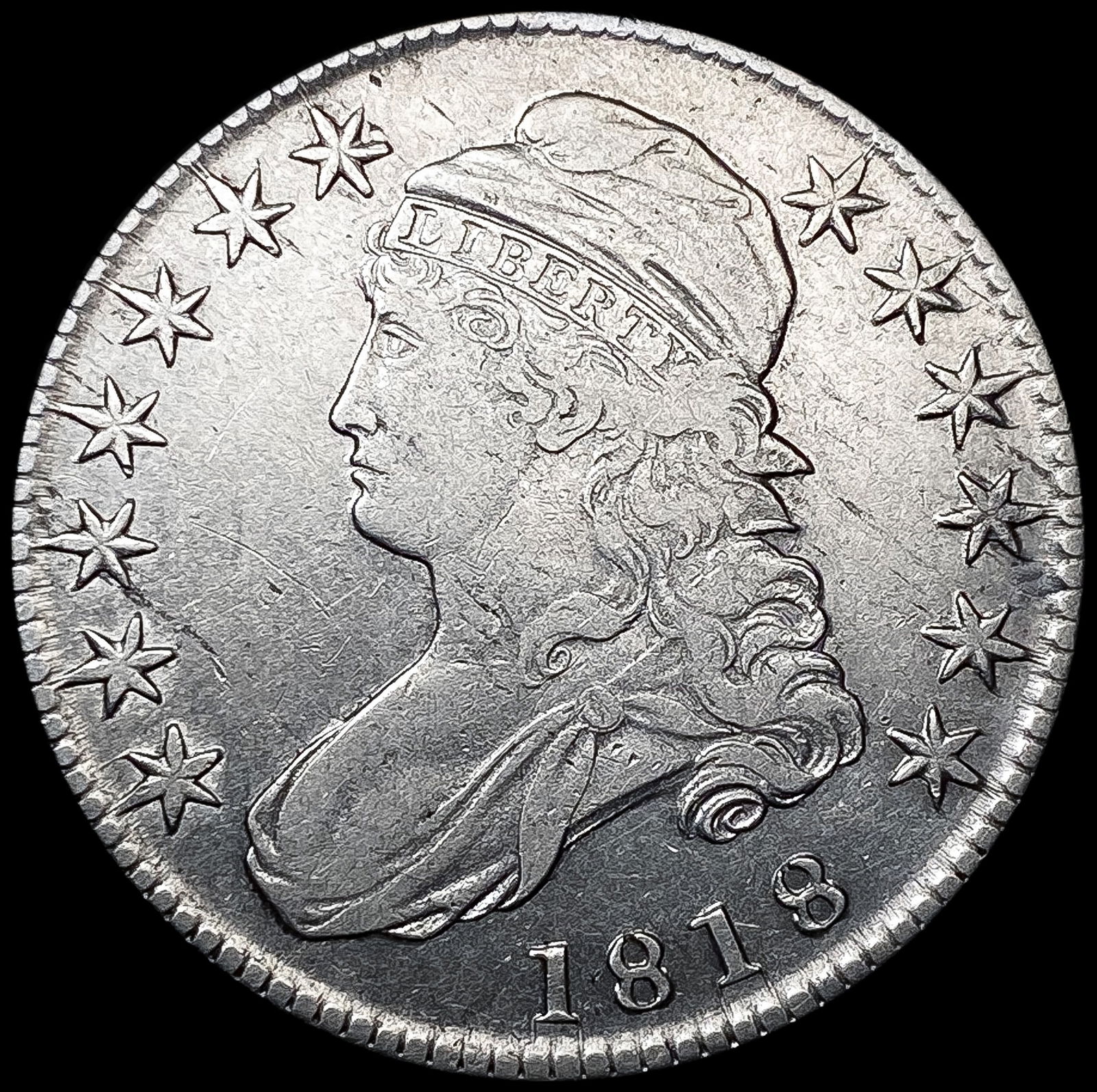 1818 Capped Bust Half Dollar LIGHTLY CIRCULATED (1 of 2)
