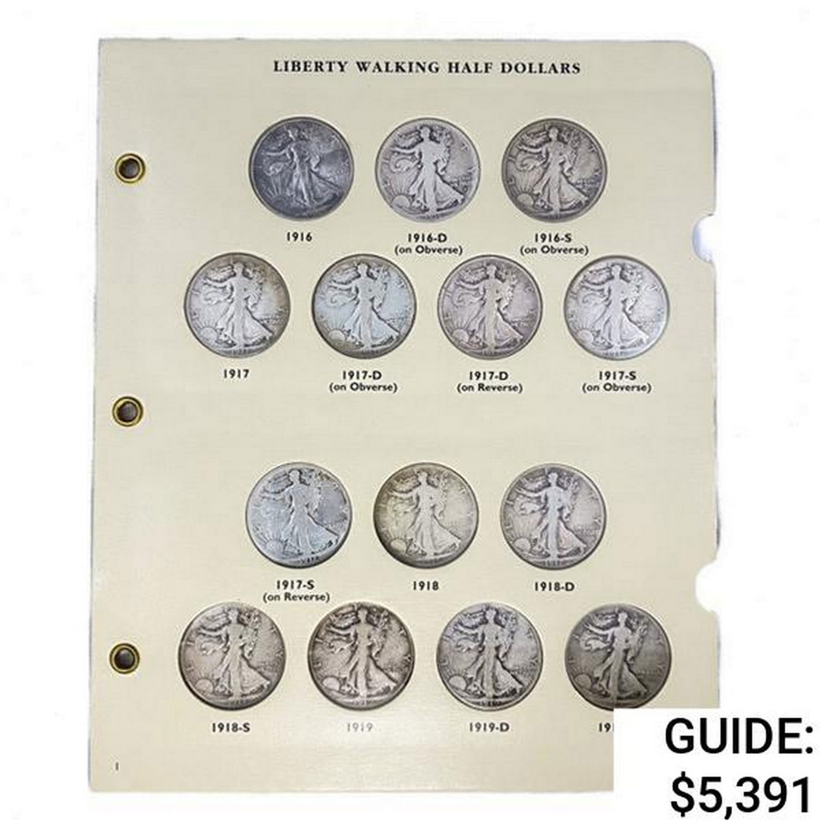 1916-1947 Walking Liberty Half Dollar Set [65 Coin (1 of 11)