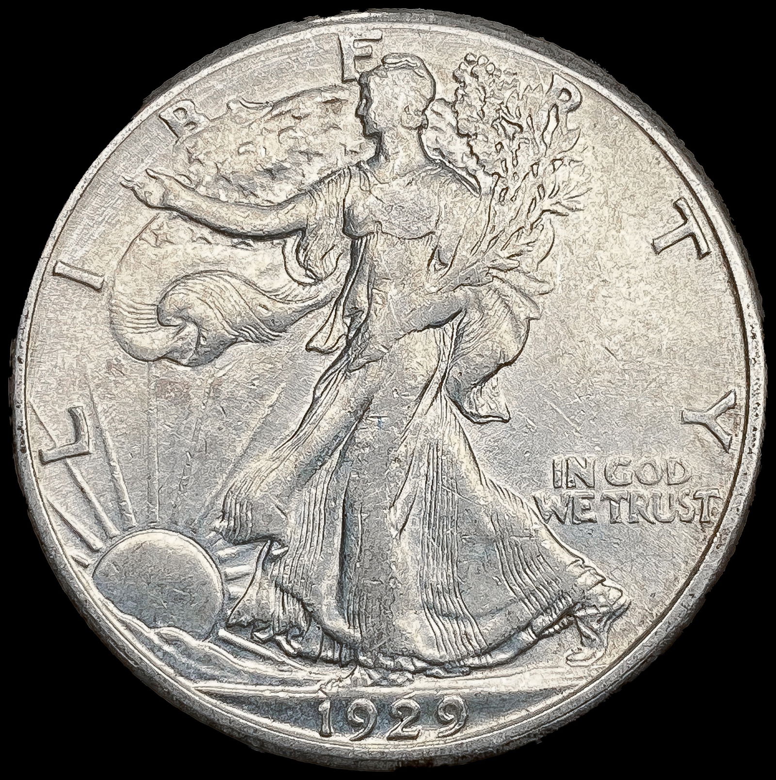 1929-S Walking Liberty Half Dollar CLOSELY UNCIRCU (1 of 2)