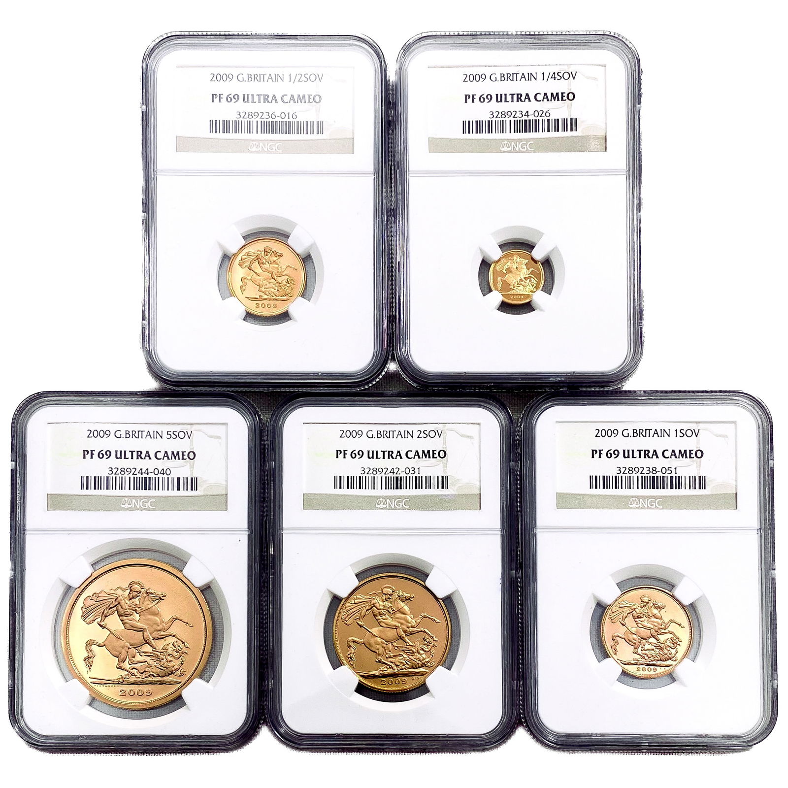 2009 G. Britain 2.26oz Gold 5PC Set NGC PF69 (1 of 4)