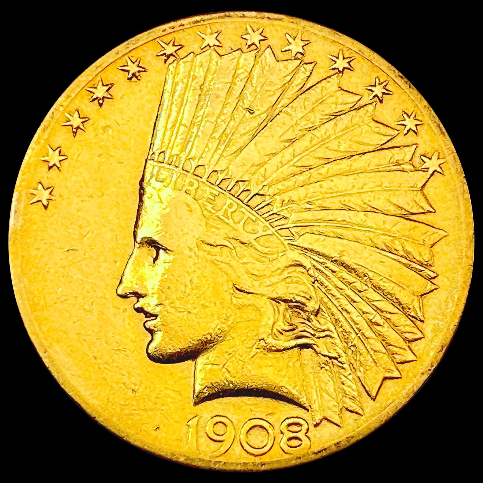 1908-S $10 Gold Eagle NEARLY UNCIRCULATED (1 of 2)