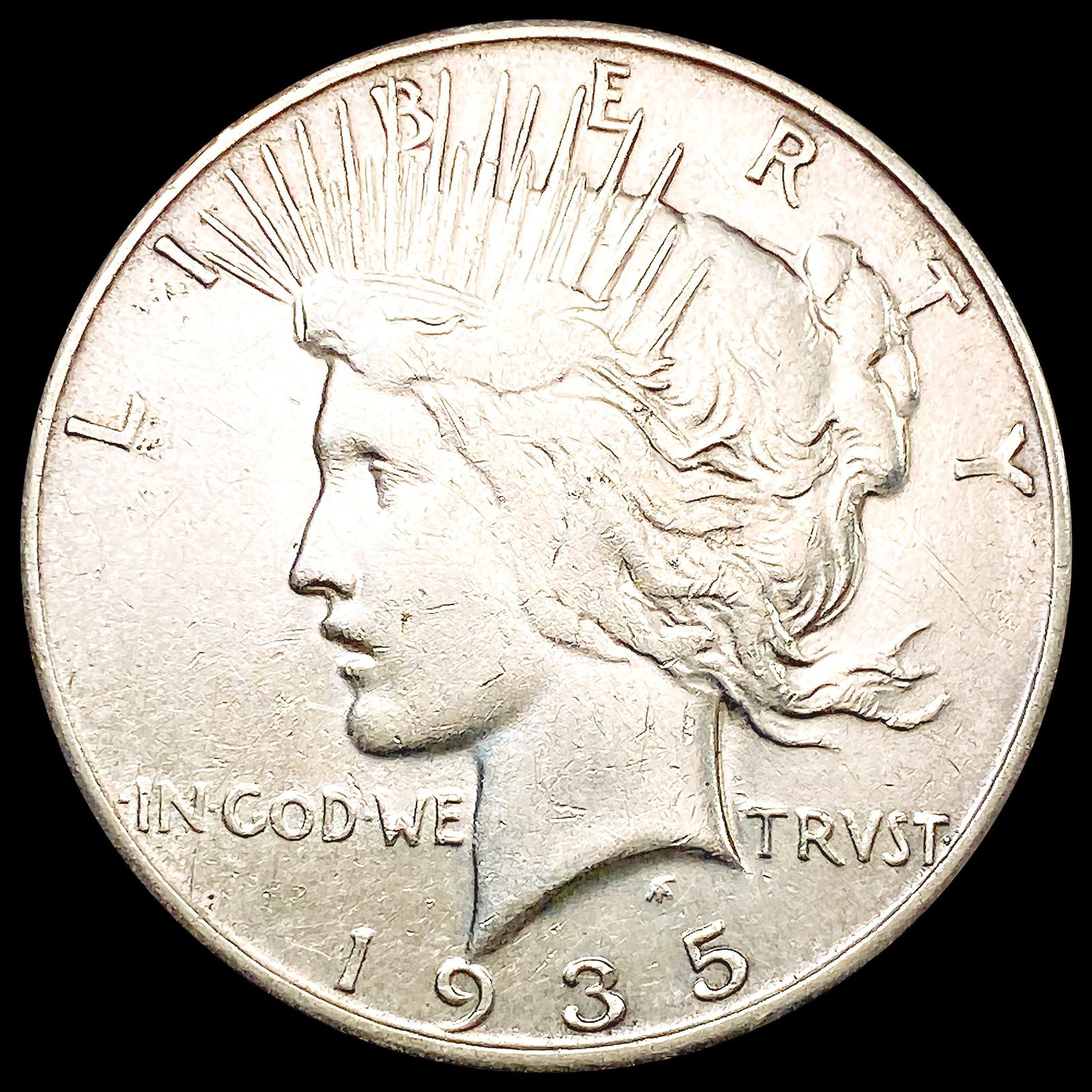 1935-S Silver Peace Dollar NEARLY UNCIRCULATED (1 of 2)