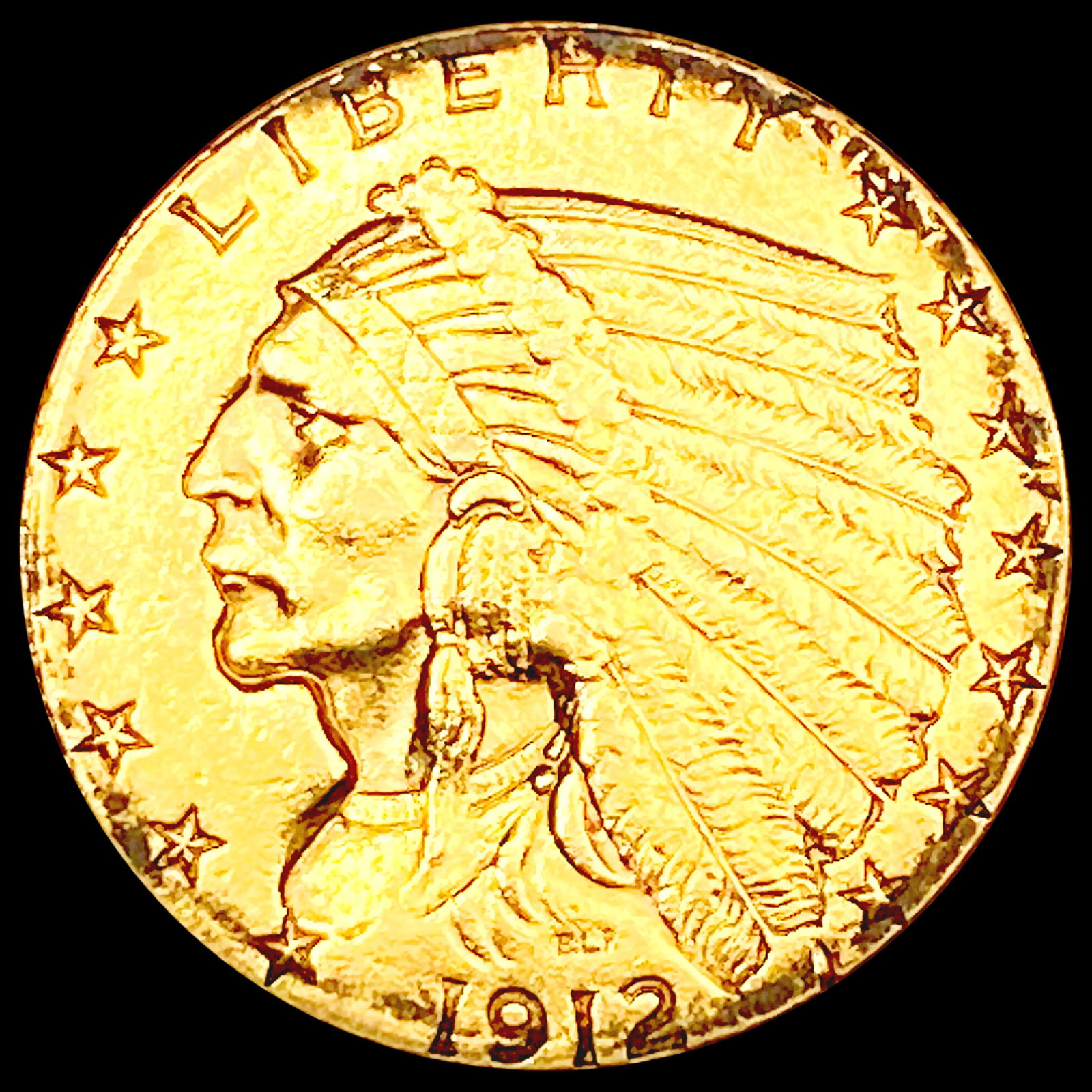 1912 $2.50 Gold Quarter Eagle CLOSELY UNCIRCULATED (1 of 2)