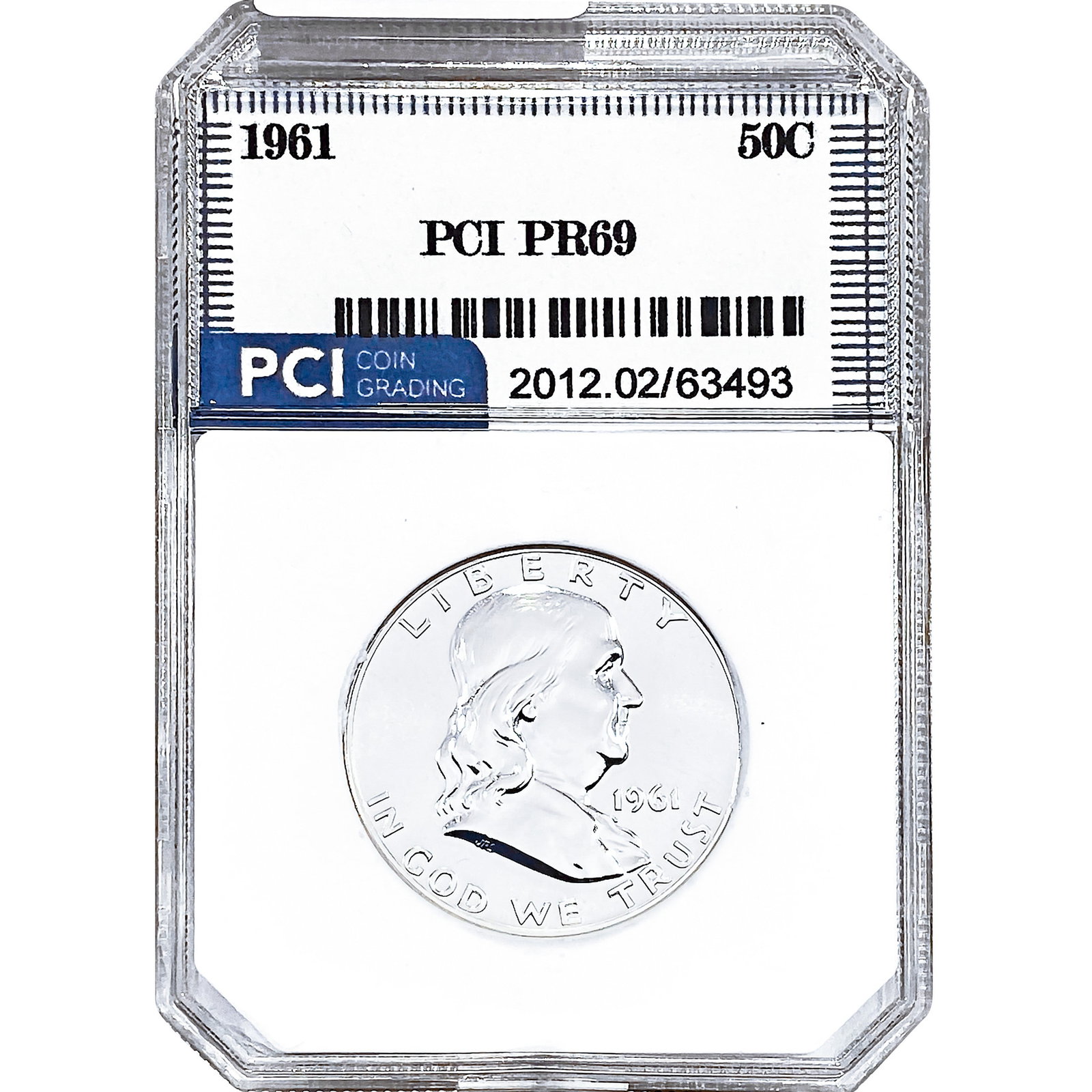 1961 Franklin Half Dollar PCI PR69: 1961 Franklin Half Dollar PCI PR69