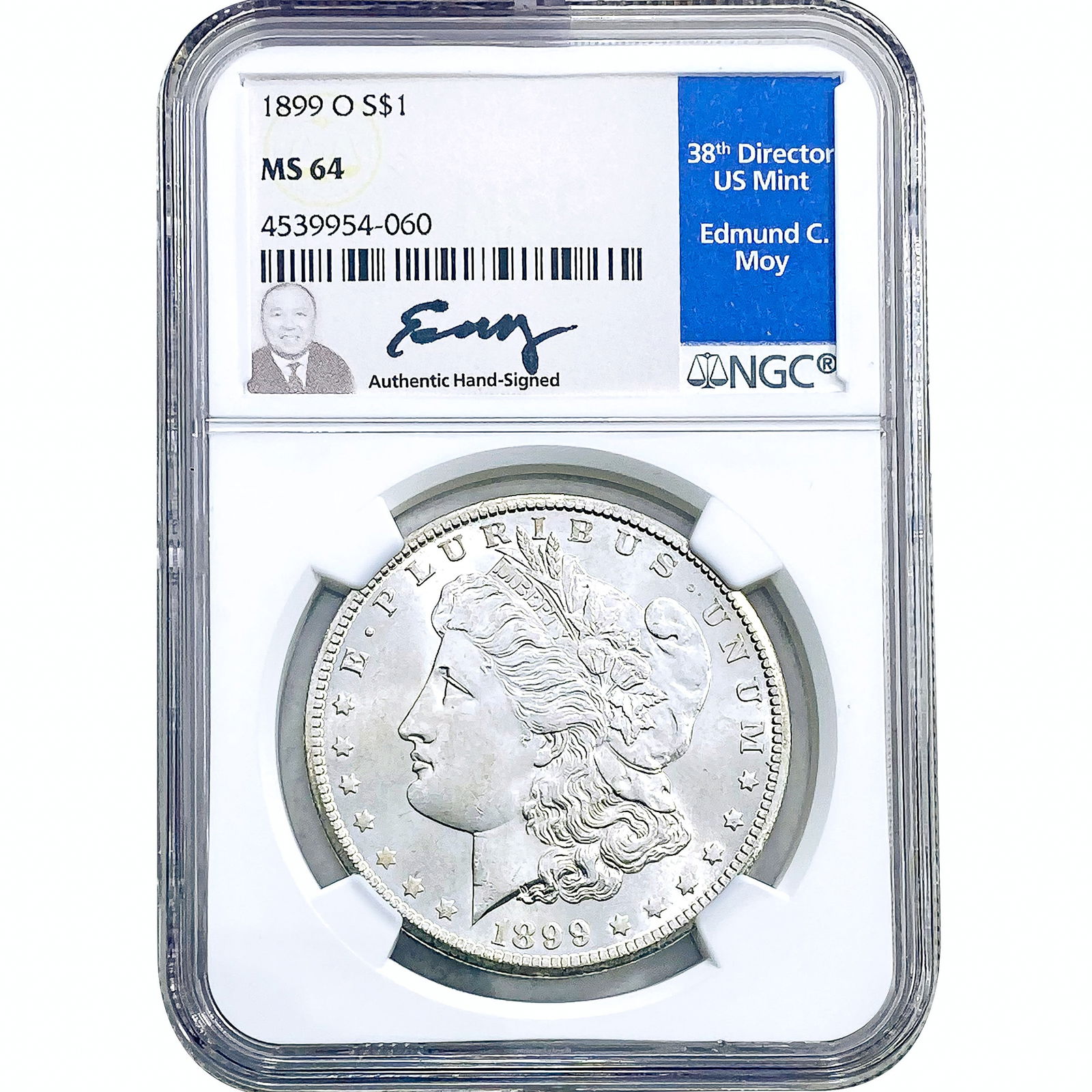1899-O Morgan Silver Dollar NGC MS64 Signed Label (1 of 2)