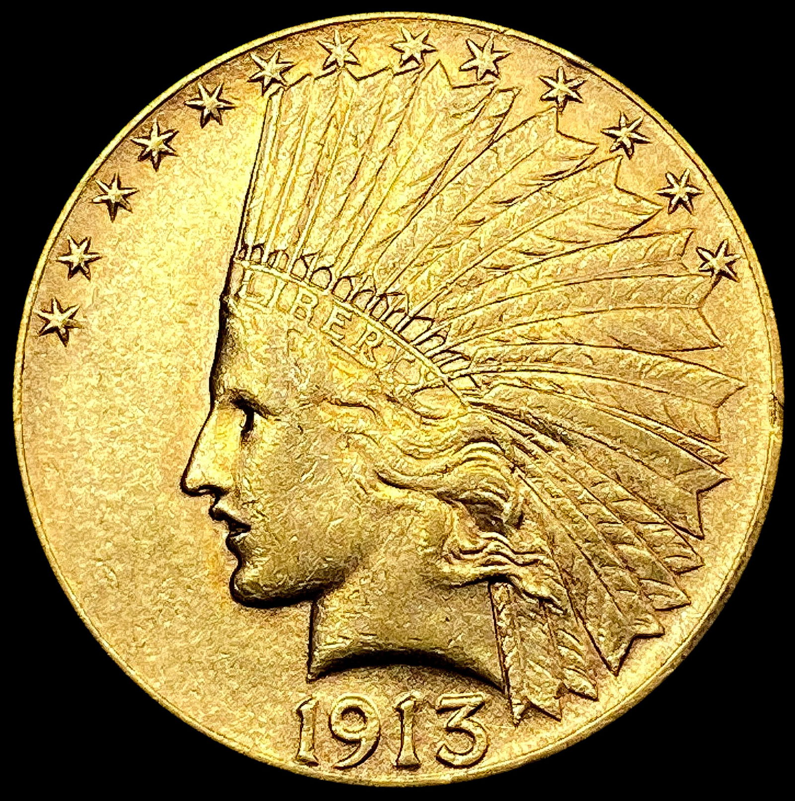 1913 $10 Gold Eagle CLOSELY UNCIRCULATED (1 of 2)