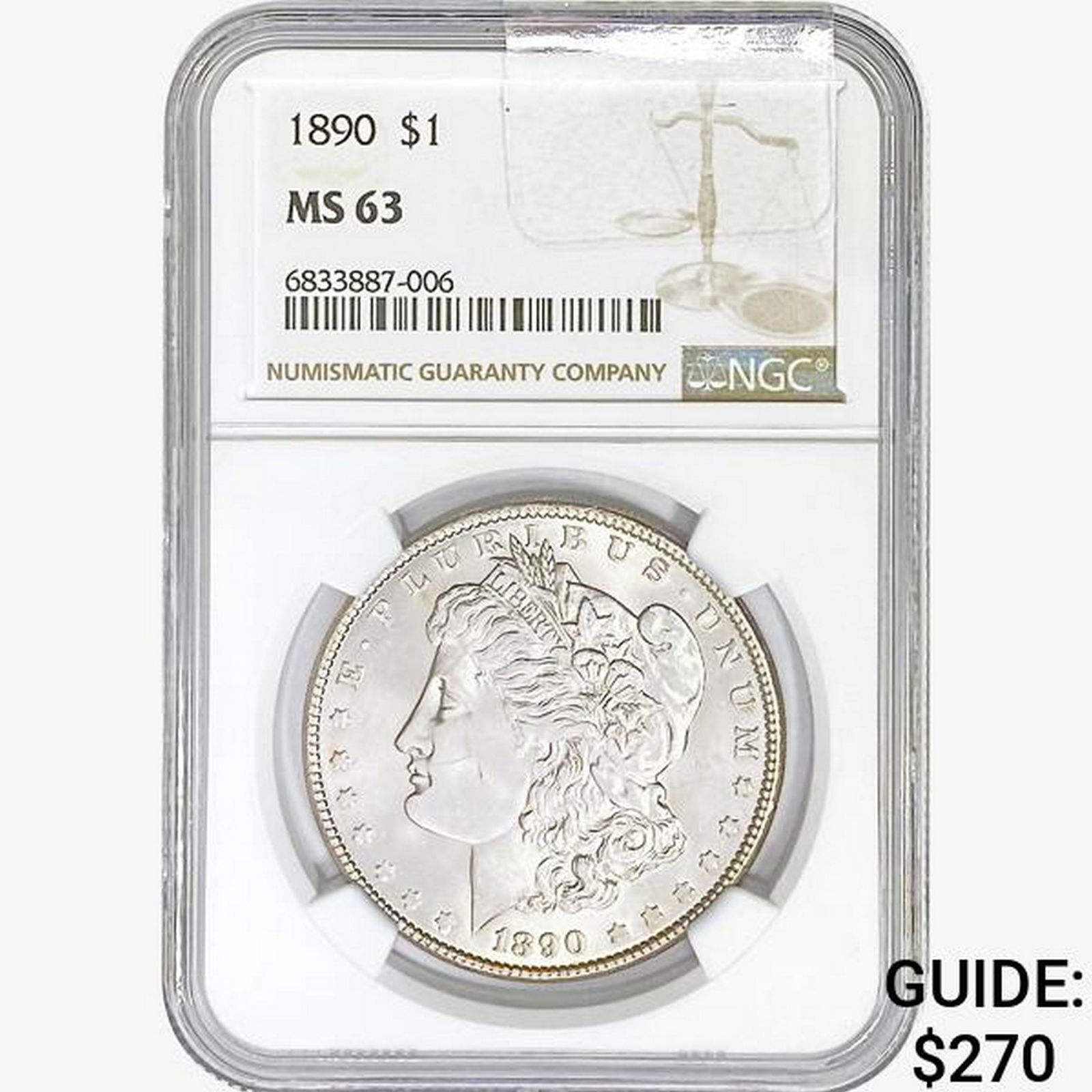 1890 Morgan Silver Dollar NGC MS63 (1 of 2)