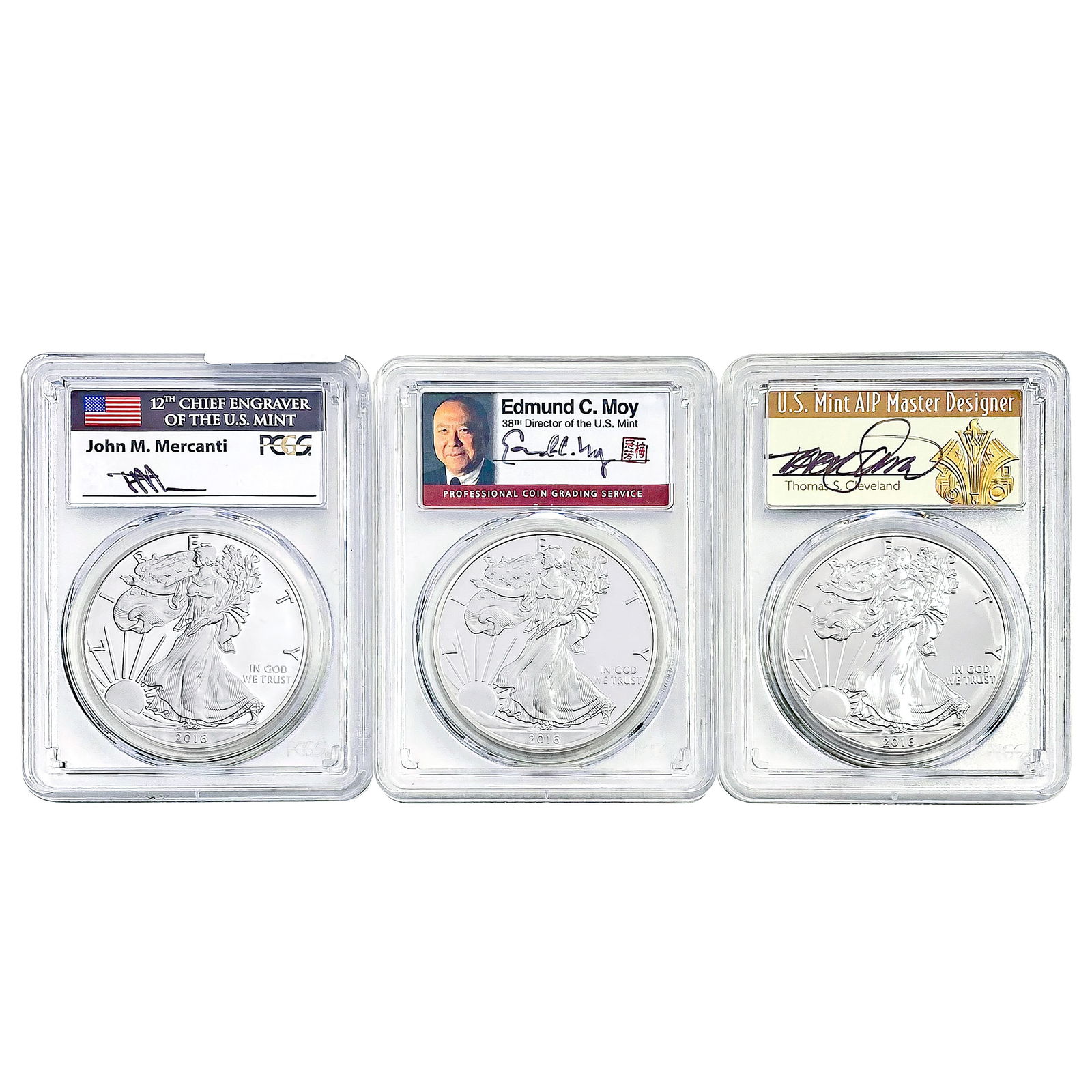 2016-S, W [3] US Silver Eagles PCGS MS, PR70 (1 of 2)