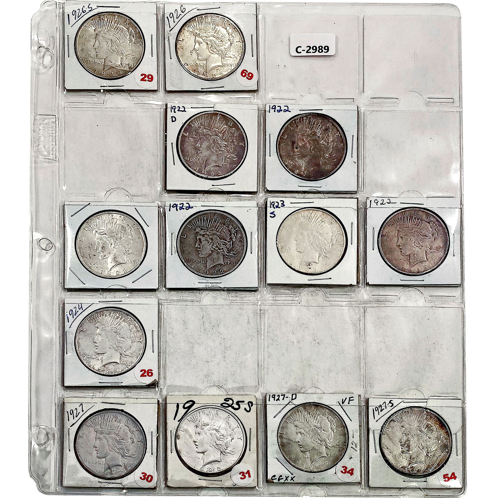 1922-1927 US Silver Peace Dollar Collection [13 Co (1 of 2)