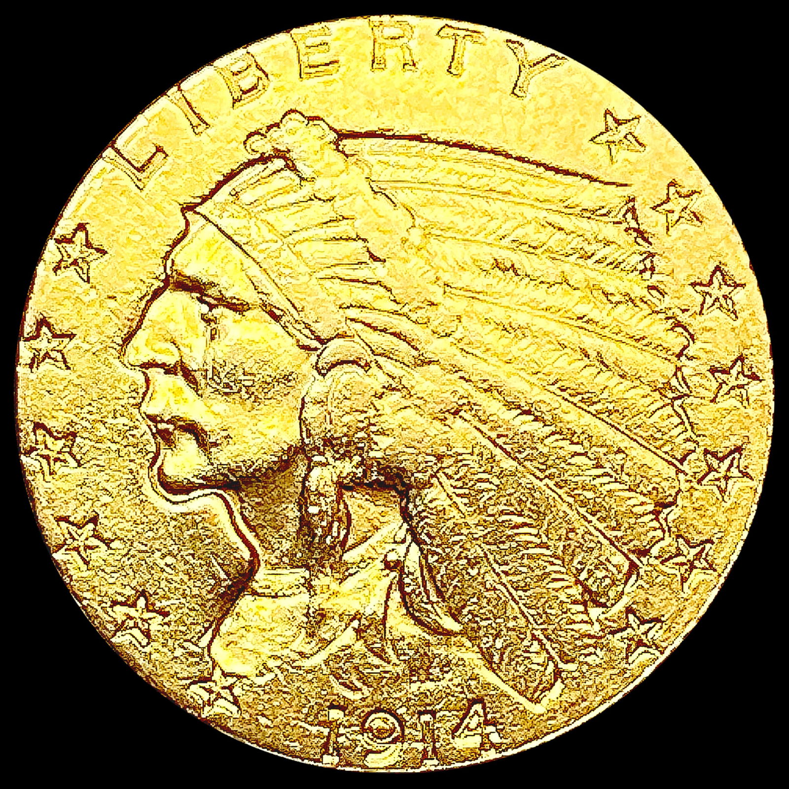1914-D $5 Gold Half Eagle CLOSELY UNCIRCULATED (1 of 2)