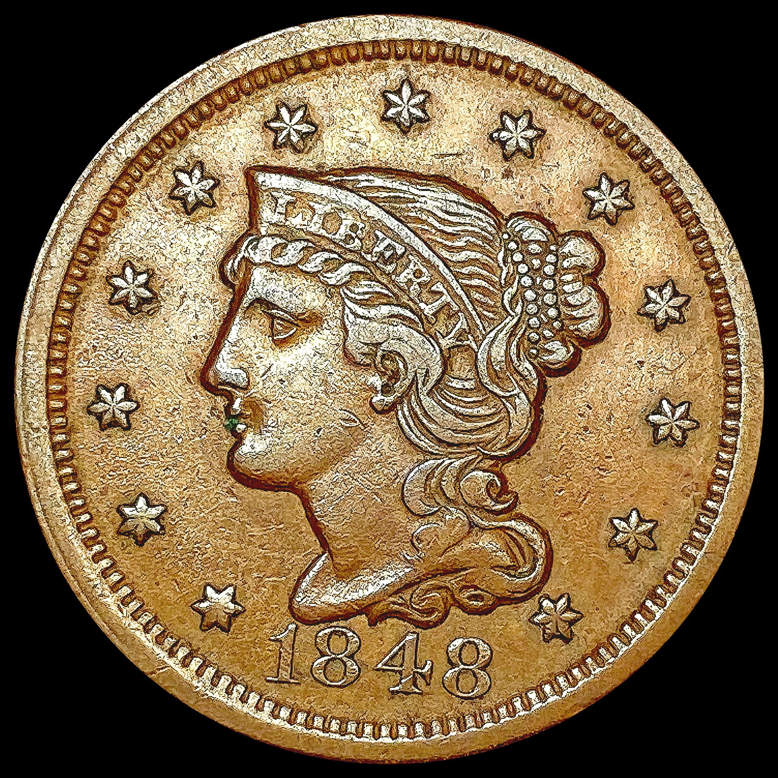 1848 Braided Hair Large Cent CLOSELY UNCIRCULATED (1 of 2)