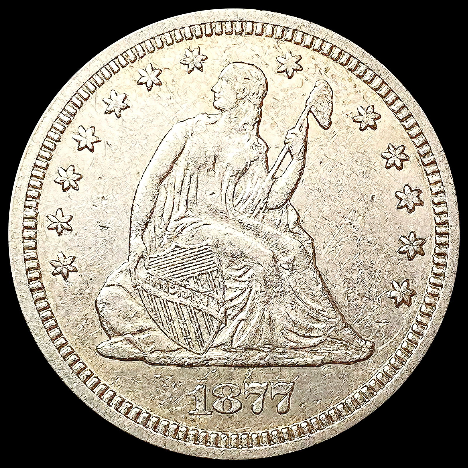 1877 Seated Liberty Quarter CLOSELY UNCIRCULATED (1 of 2)