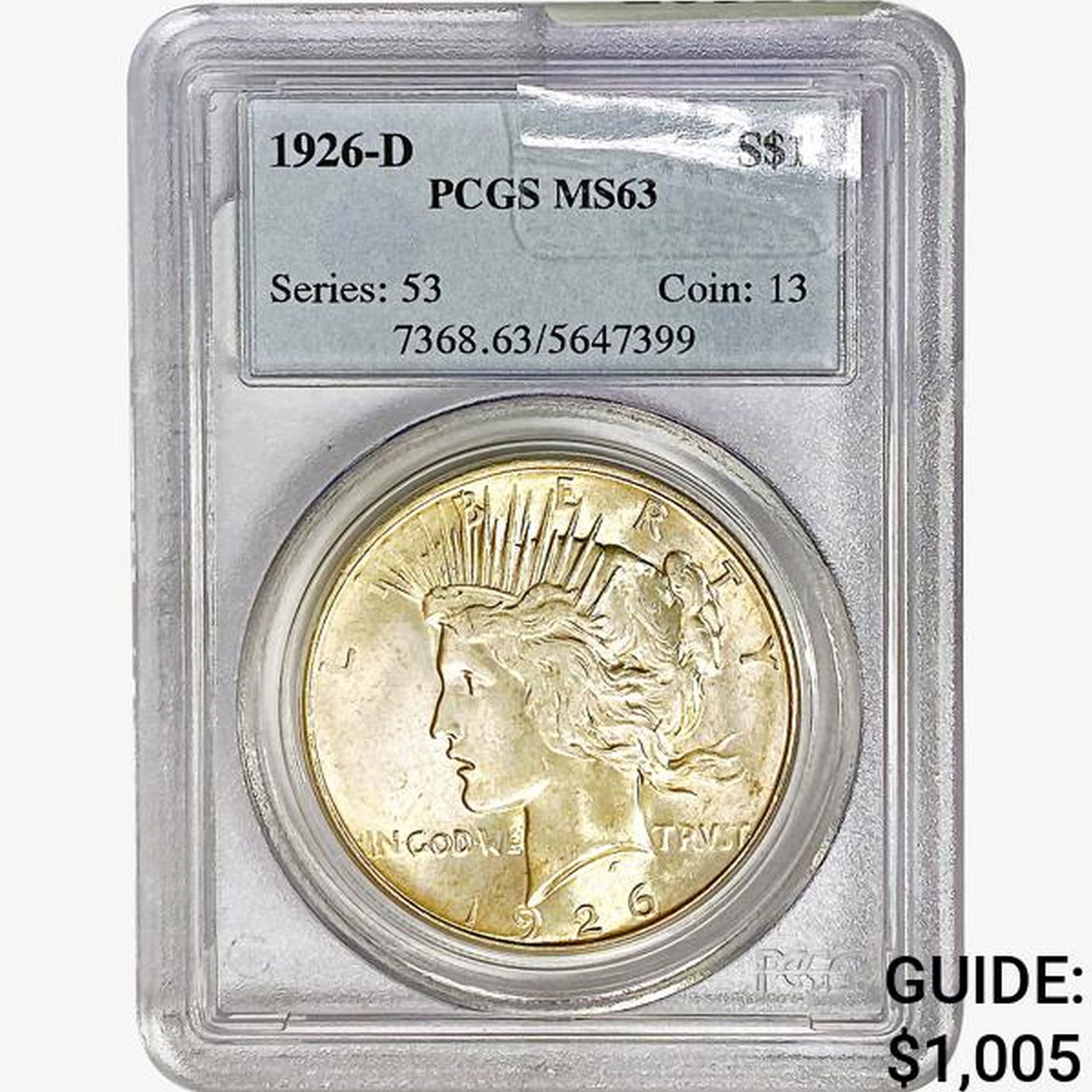1926-D Silver Peace Dollar PCGS MS63 (1 of 2)