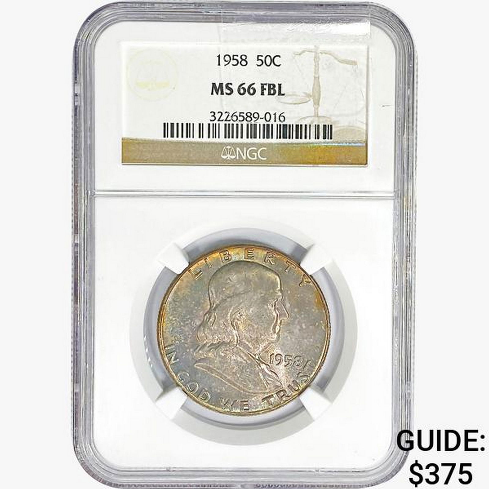 1958 Franklin Half Dollar NGC MS66 FBL (1 of 2)