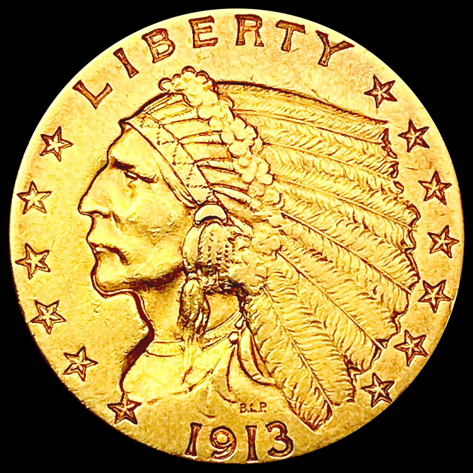1913 $2.50 Gold Quarter Eagle CLOSELY UNCIRCULATED (1 of 2)