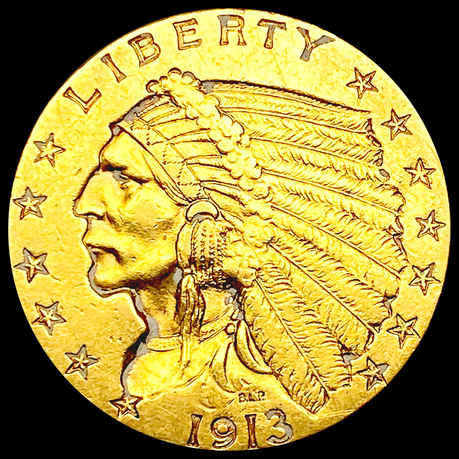 1913 $2.50 Gold Quarter Eagle CLOSELY UNCIRCULATED (1 of 2)