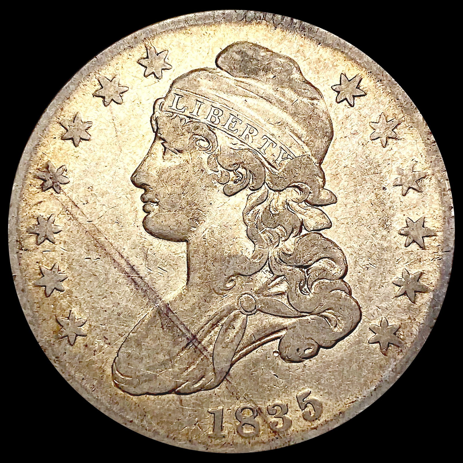 1835 Capped Bust Half Dollar NICELY CIRCULATED (1 of 2)