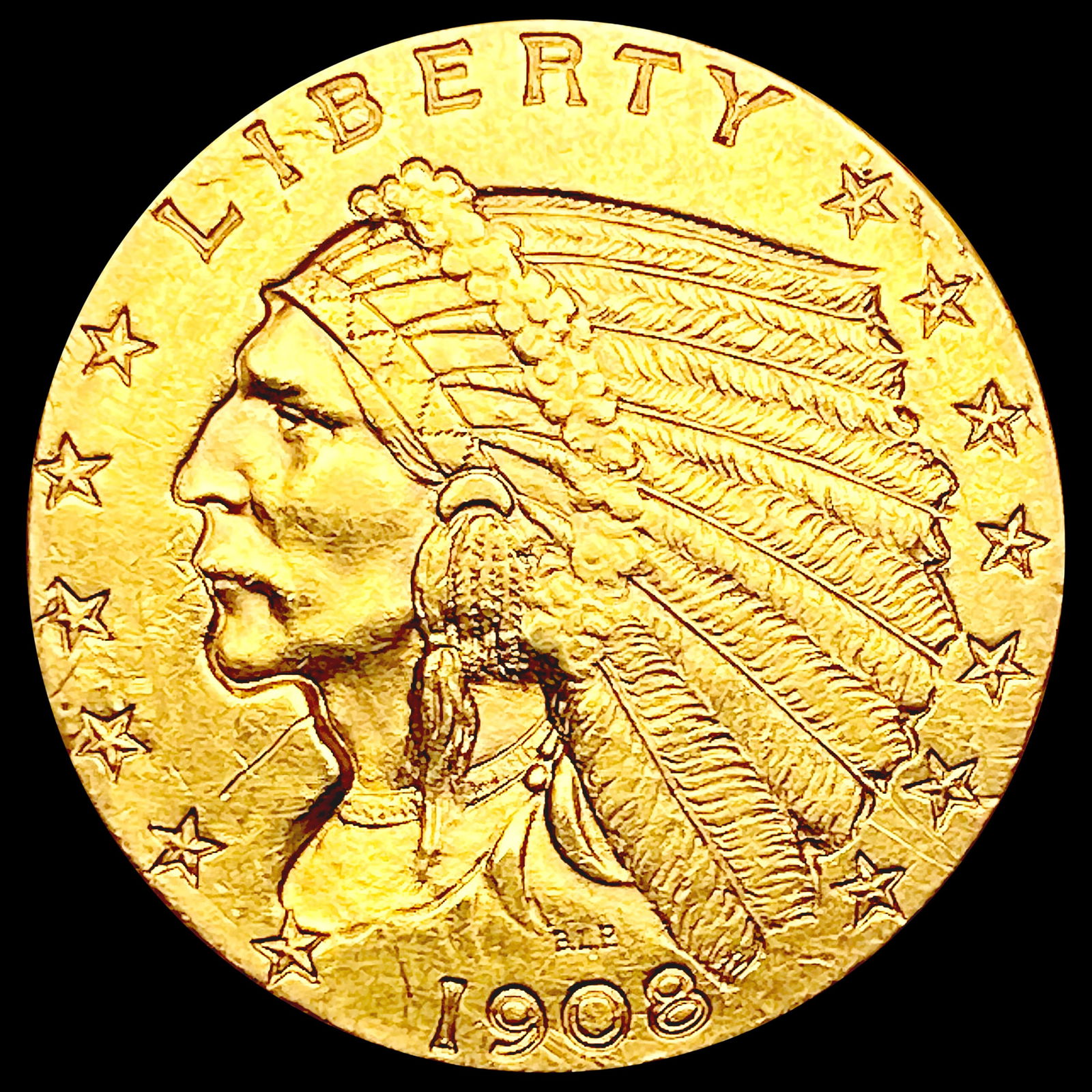 1908 $2.50 Gold Quarter Eagle CLOSELY UNCIRCULATED (1 of 2)