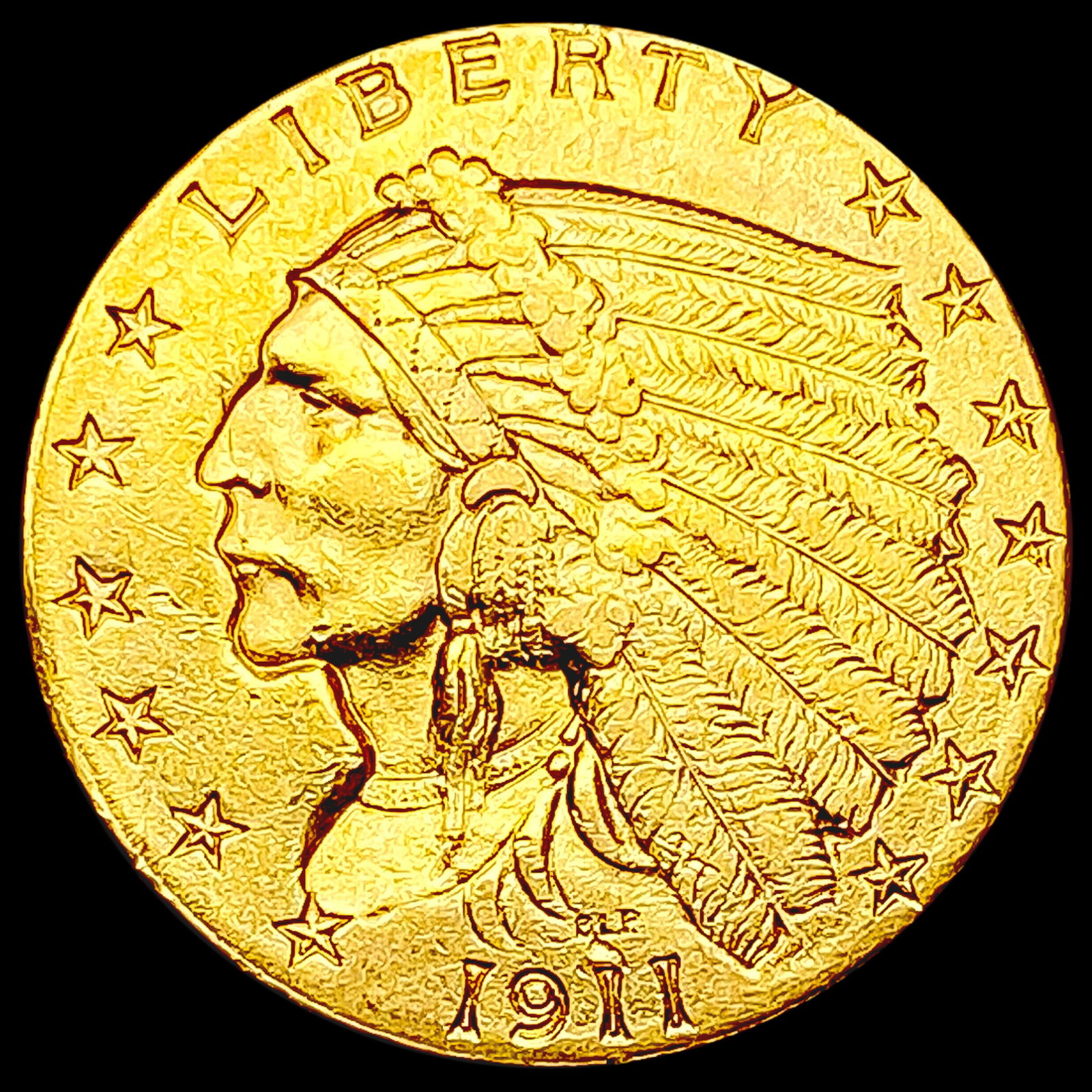 1911 $2.50 Gold Quarter Eagle CLOSELY UNCIRCULATED (1 of 2)