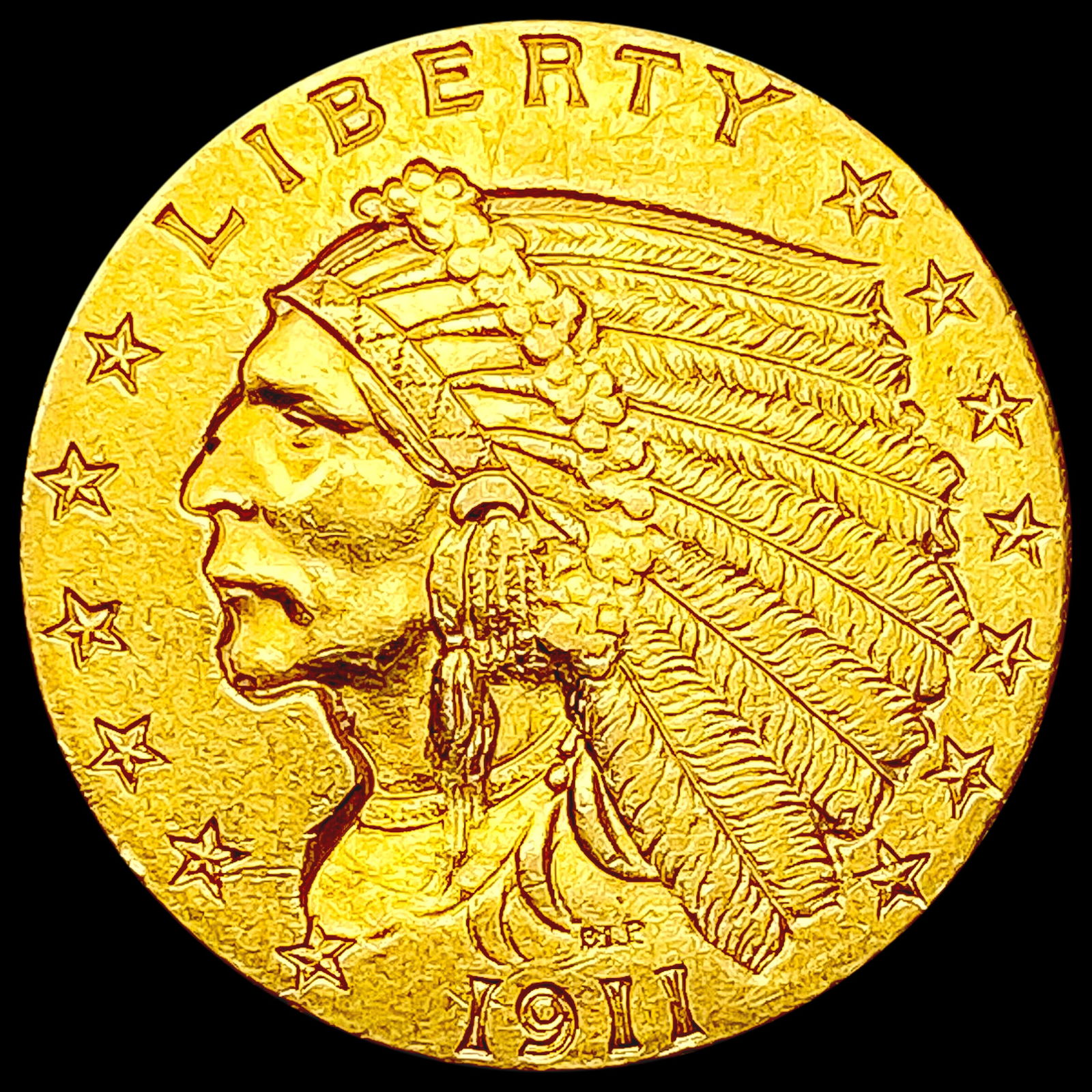 1911 $2.50 Gold Quarter Eagle CLOSELY UNCIRCULATED (1 of 2)