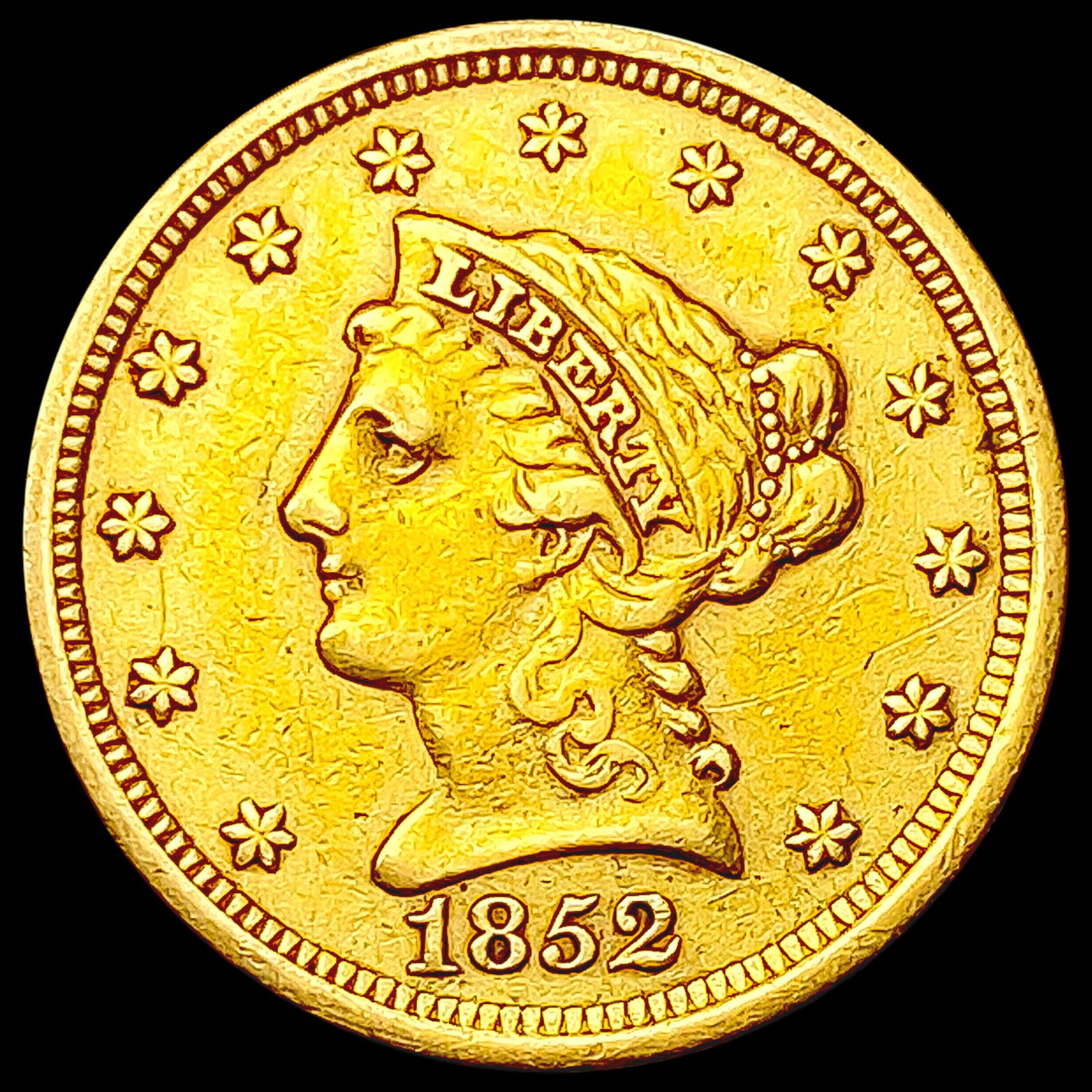 1852 $2.50 Gold Quarter Eagle CLOSELY UNCIRCULATED (1 of 2)