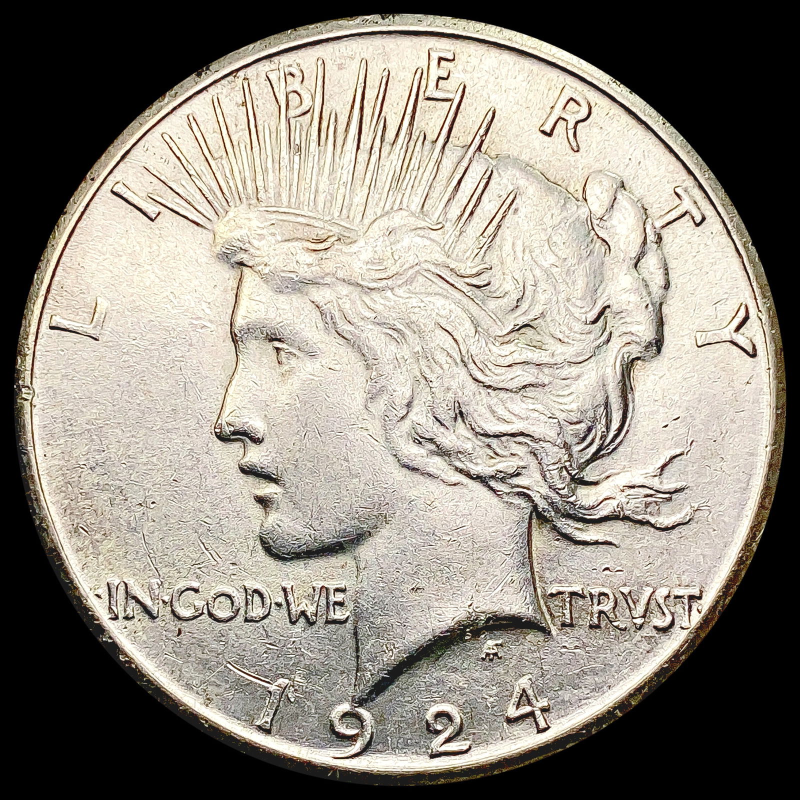 1924-S Silver Peace Dollar CHOICE AU (1 of 2)
