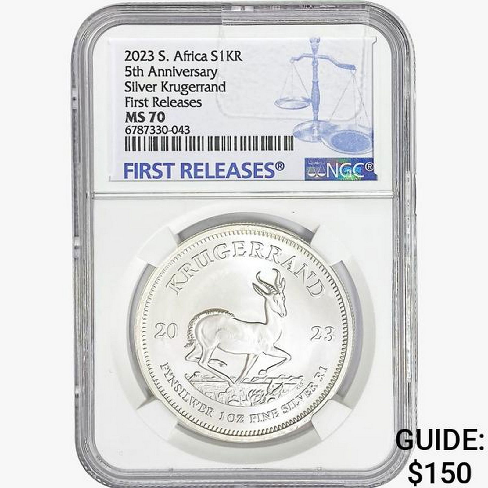 2023-S 1oz. Silver Krugerrand NGC MS70 FR, ANNIV. (1 of 2)