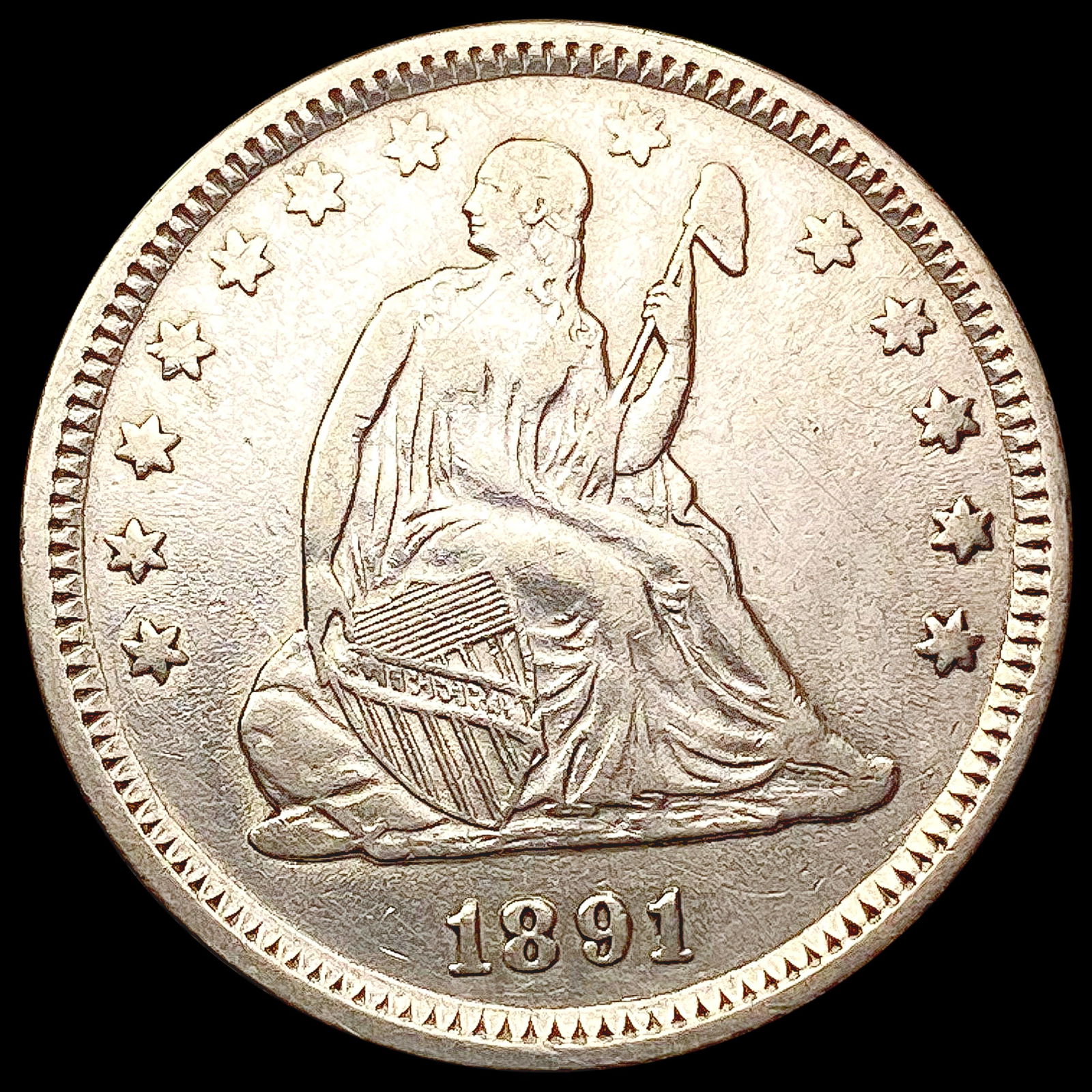 1891 Seated Liberty Quarter CLOSELY UNCIRCULATED (1 of 2)