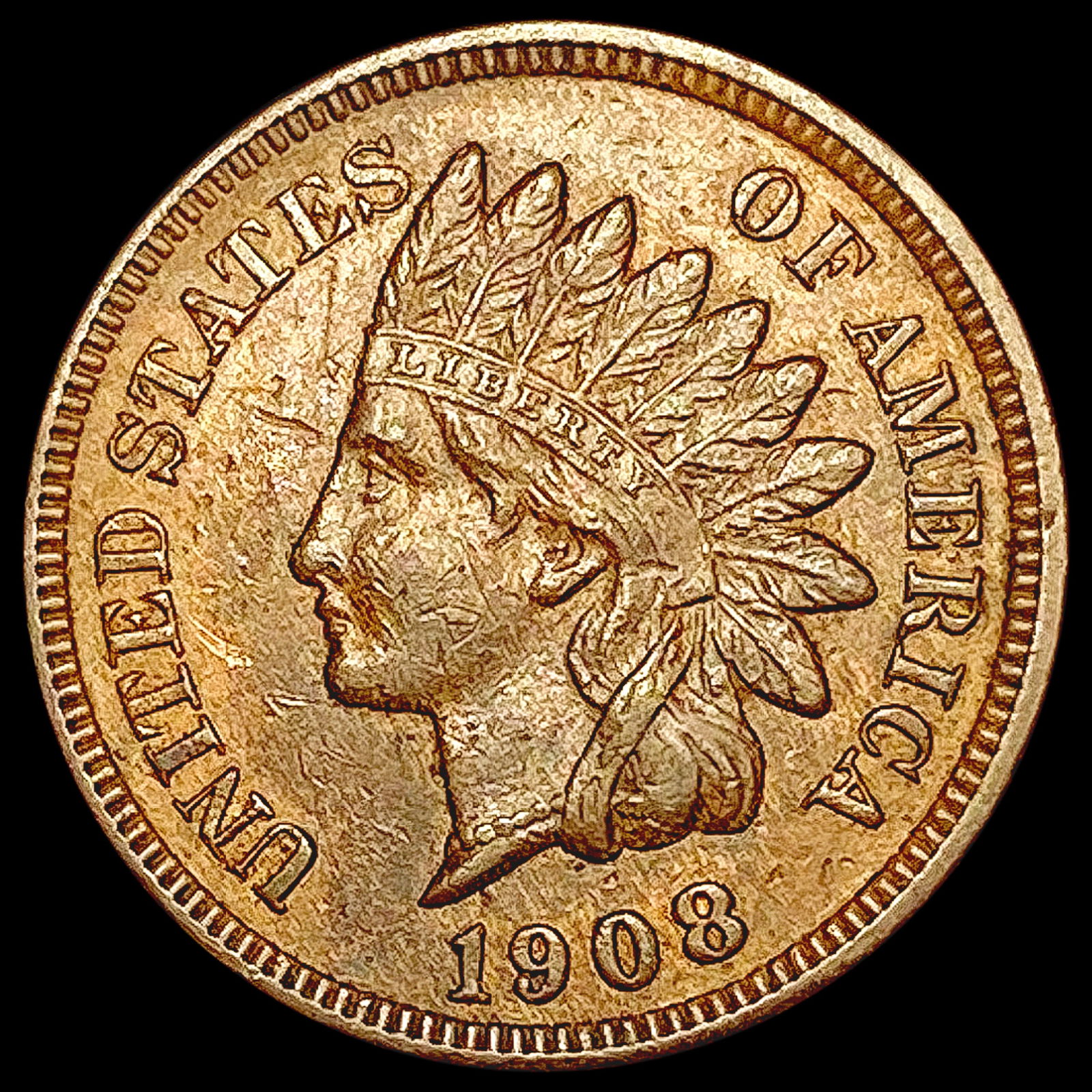 1908 Indian Head Cent CLOSELY UNCIRCULATED (1 of 2)