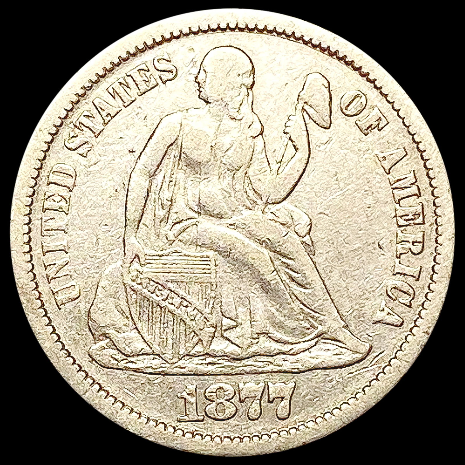 1877-CC Seated Liberty Dime CLOSELY UNCIRCULATED (1 of 2)