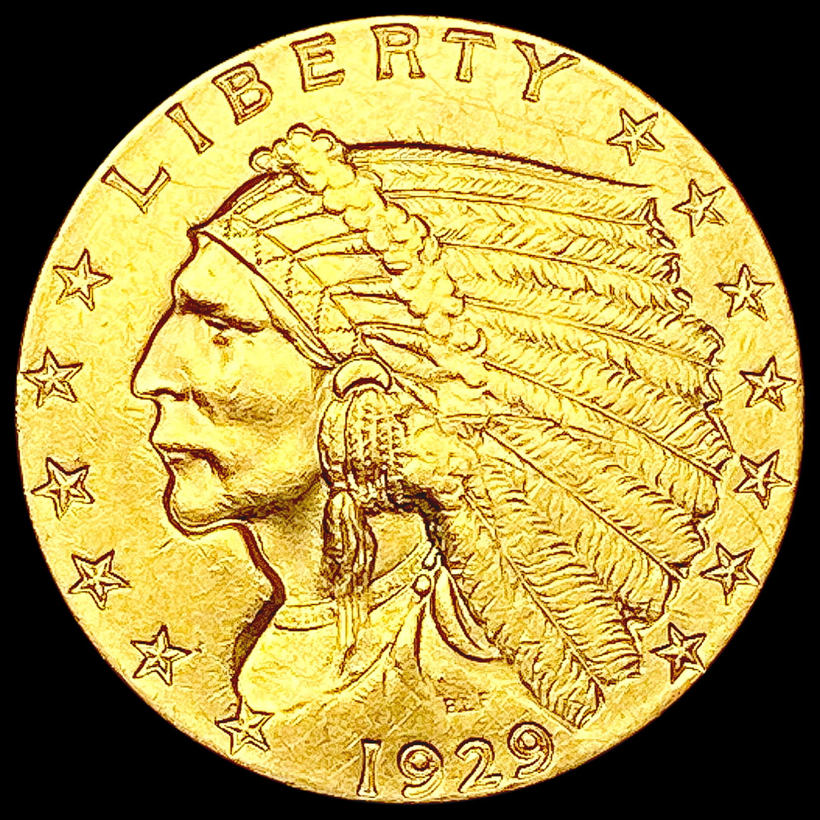 1929 $2.50 Gold Quarter Eagle CLOSELY UNCIRCULATED (1 of 2)