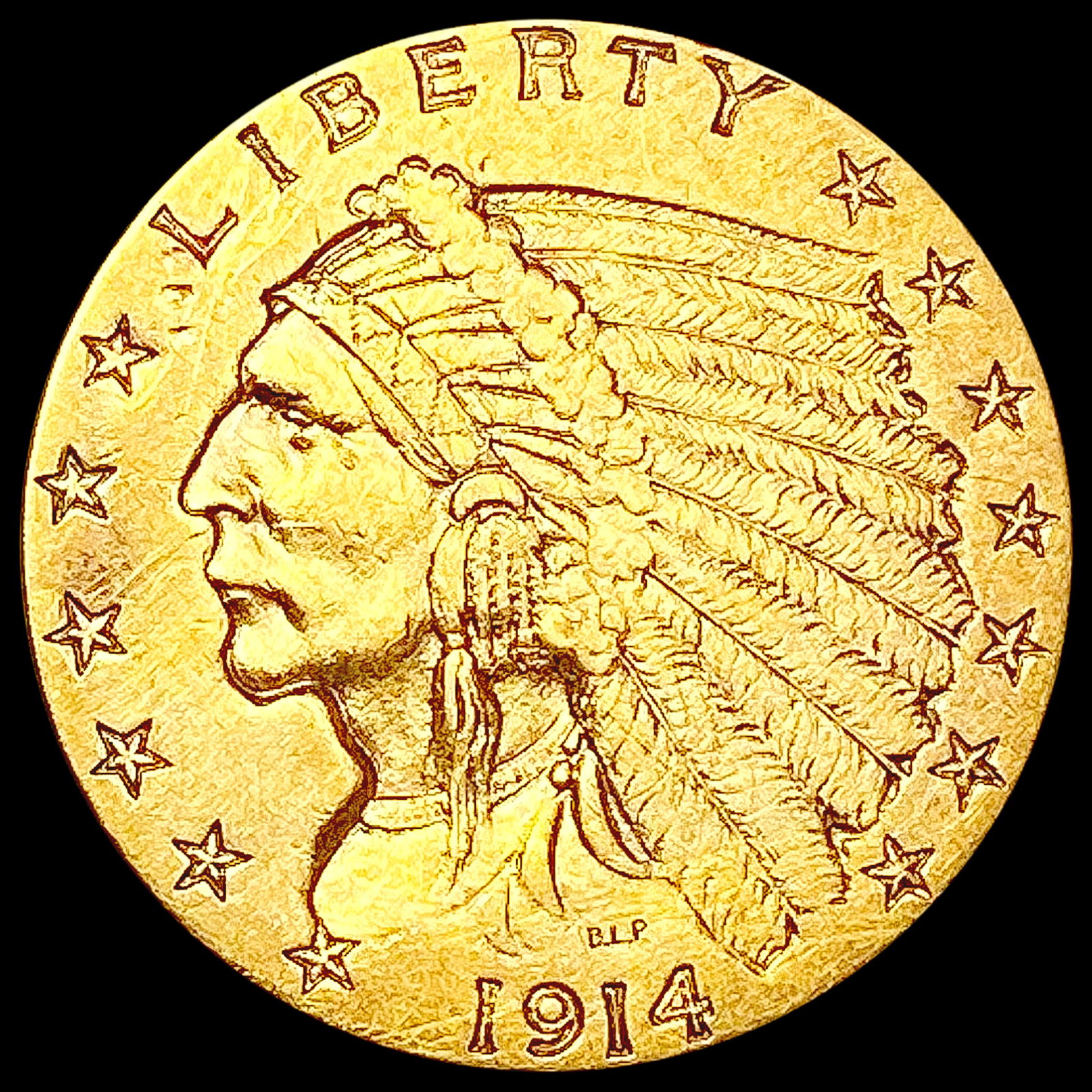 1914 $2.50 Gold Quarter Eagle CLOSELY UNCIRCULATED (1 of 2)