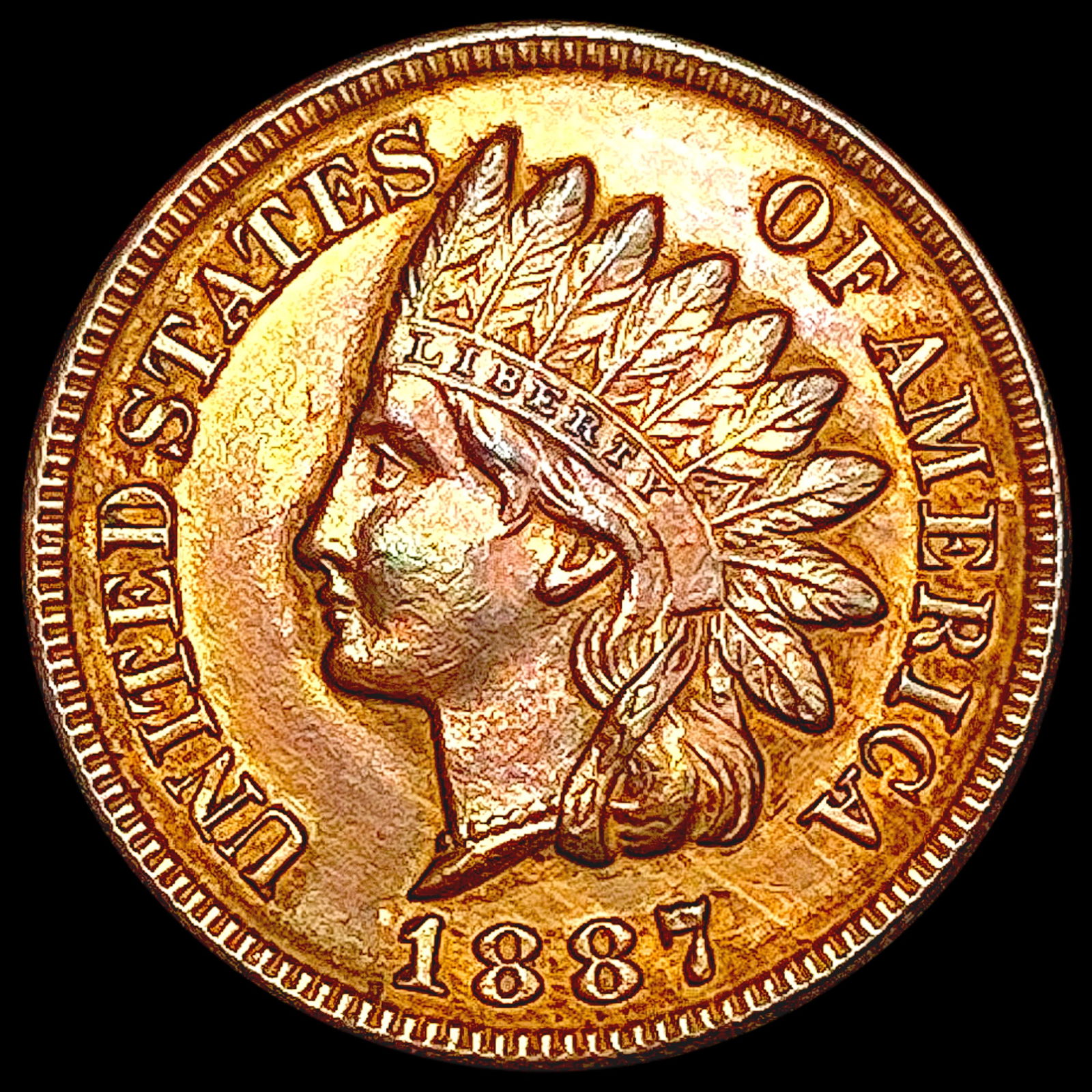 1887 Indian Head Cent CLOSELY UNCIRCULATED (1 of 2)