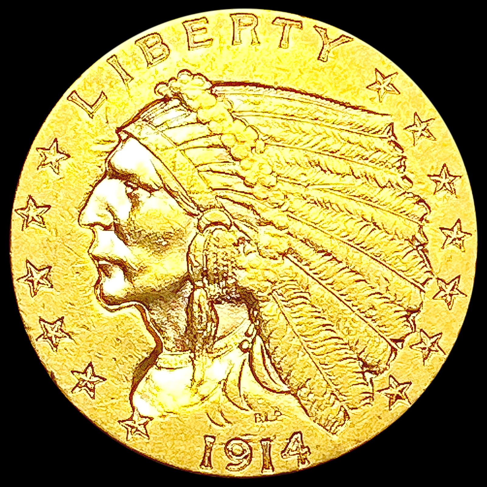1914 $2.50 Gold Quarter Eagle CLOSELY UNCIRCULATED (1 of 2)
