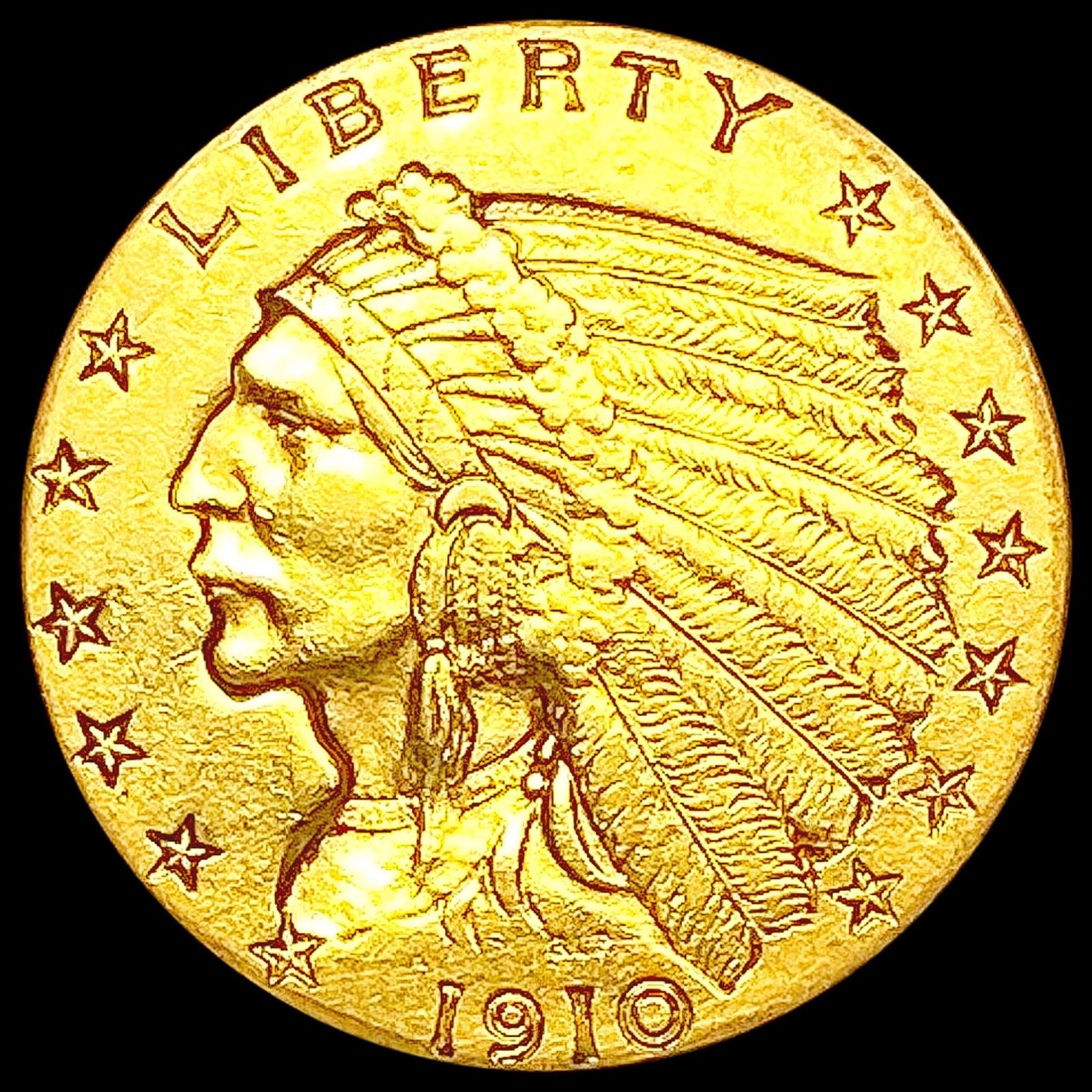 1910 $2.50 Gold Quarter Eagle CLOSELY UNCIRCULATED (1 of 2)