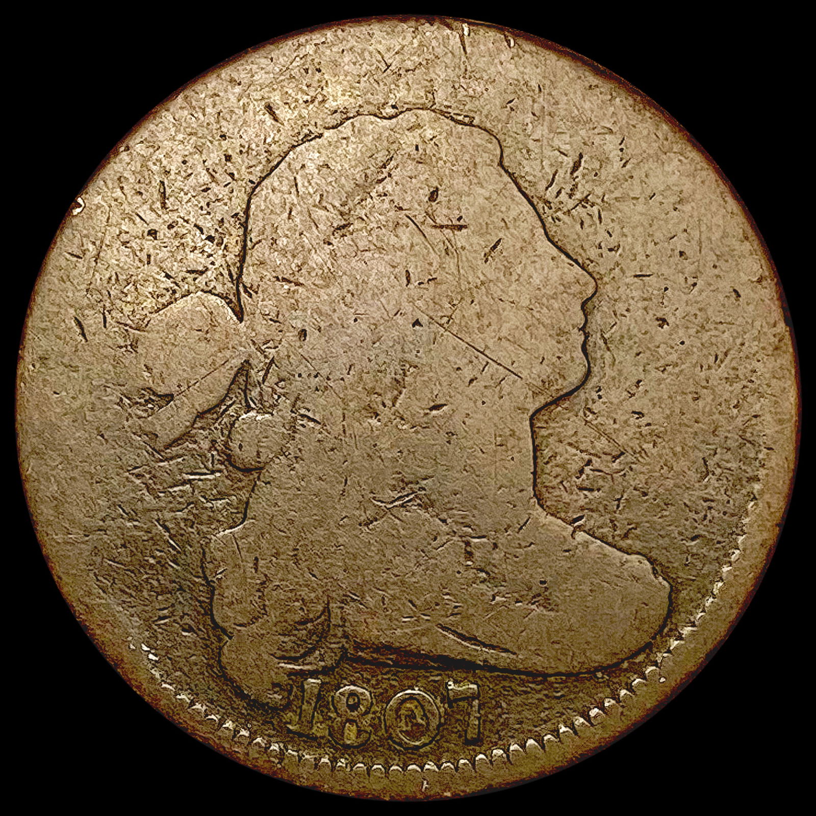 1807 Draped Bust Large Cent NICELY CIRCULATED (1 of 2)