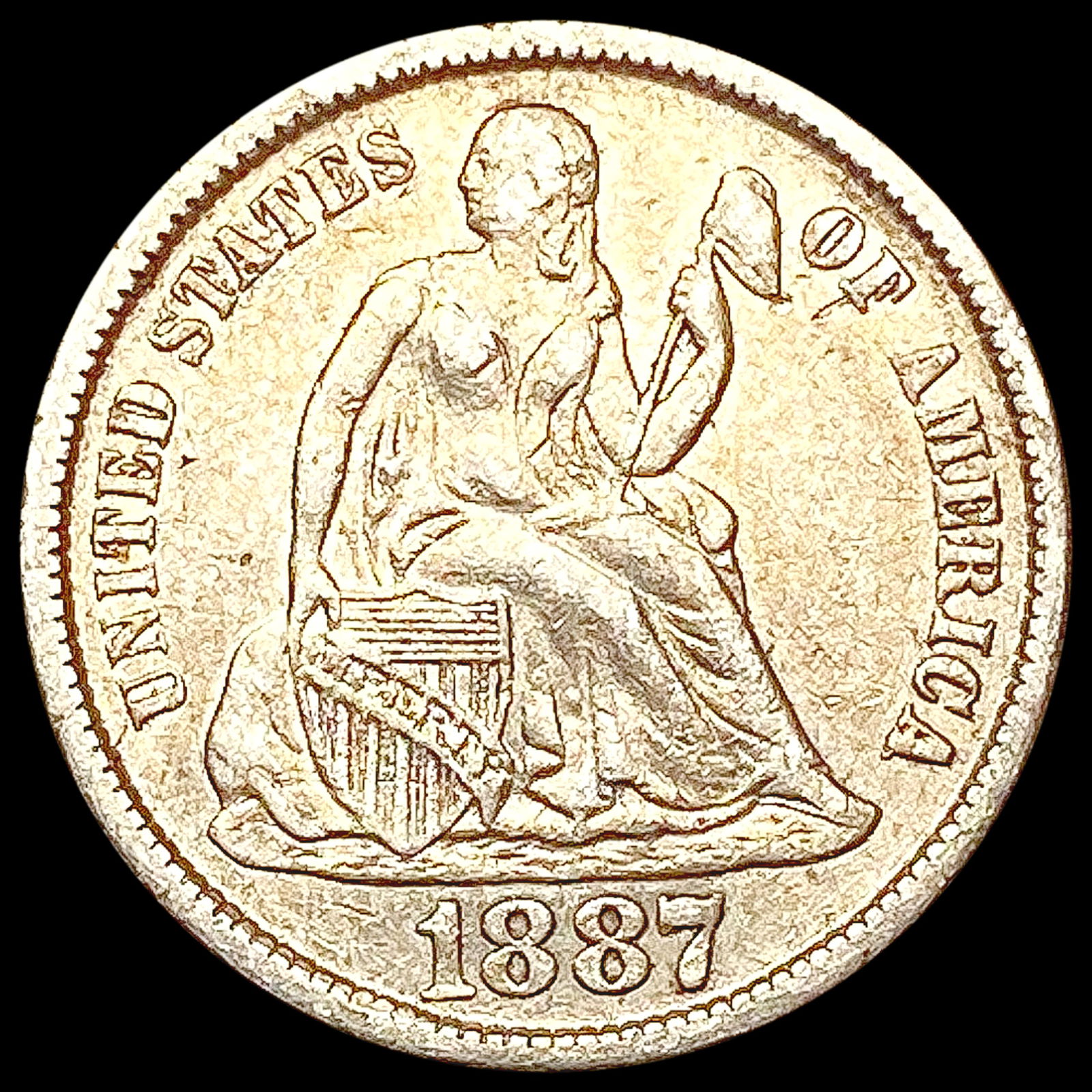 1887-S Seated Liberty Dime CLOSELY UNCIRCULATED (1 of 2)