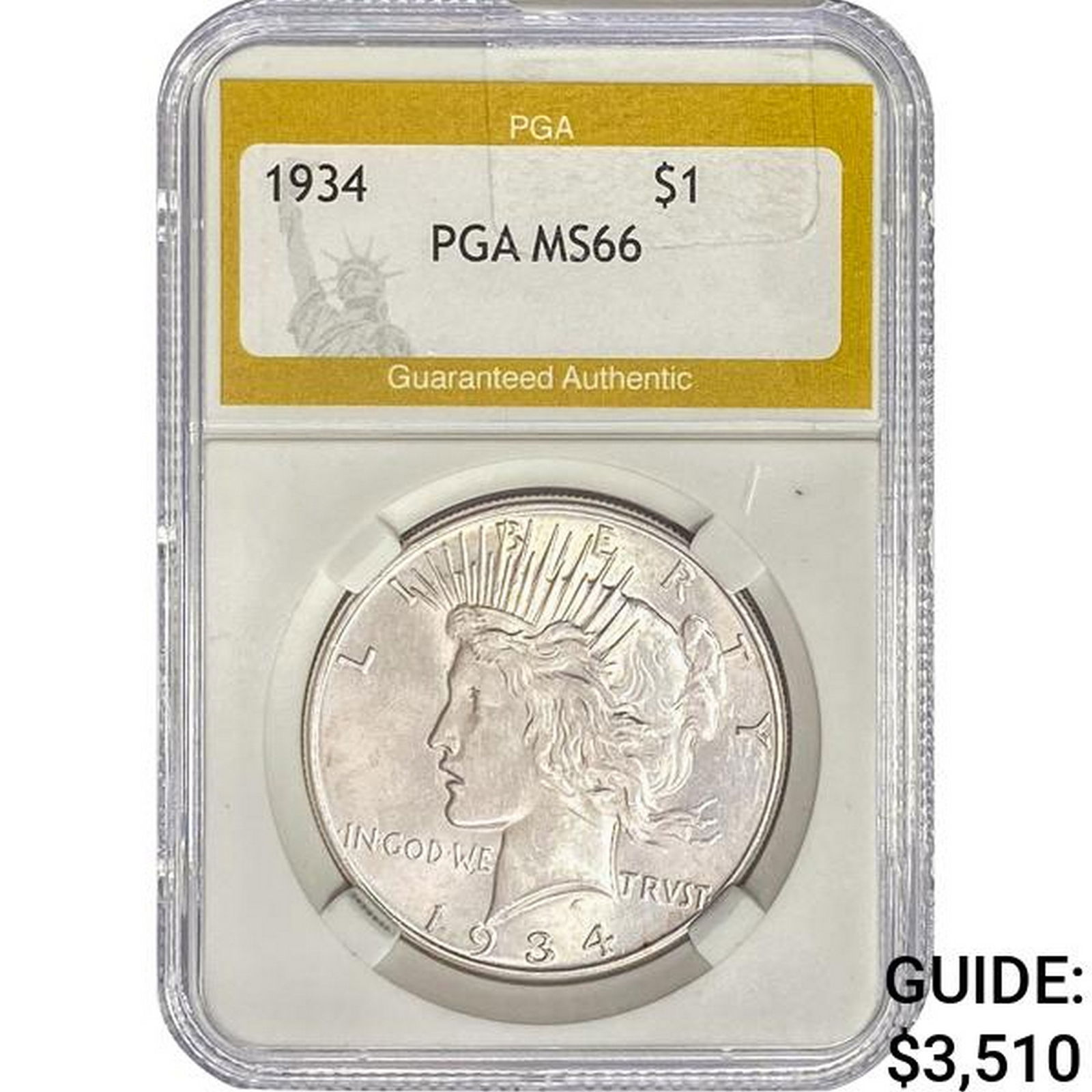 1934 Silver Peace Dollar PGA MS66 (1 of 2)