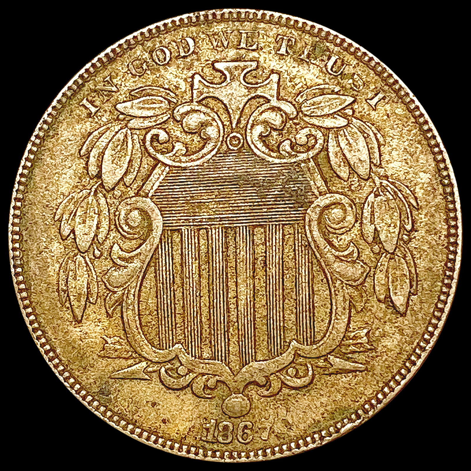 1867 Shield Nickel CLOSELY UNCIRCULATED (1 of 2)