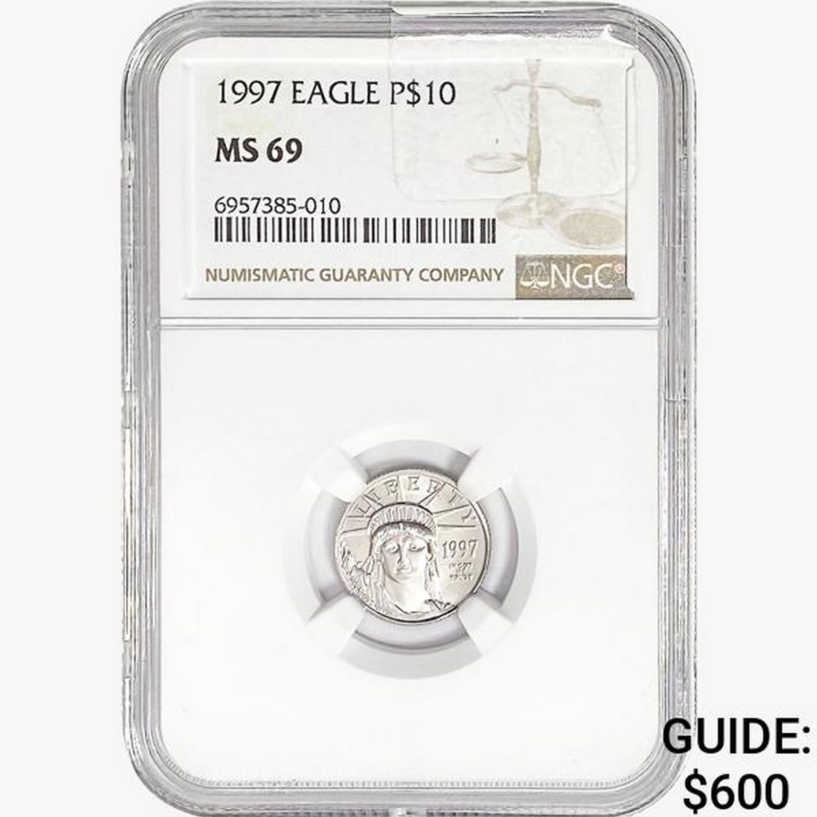 1997 $10 1/10oz. Plat. Eagle NGC MS69 (1 of 2)