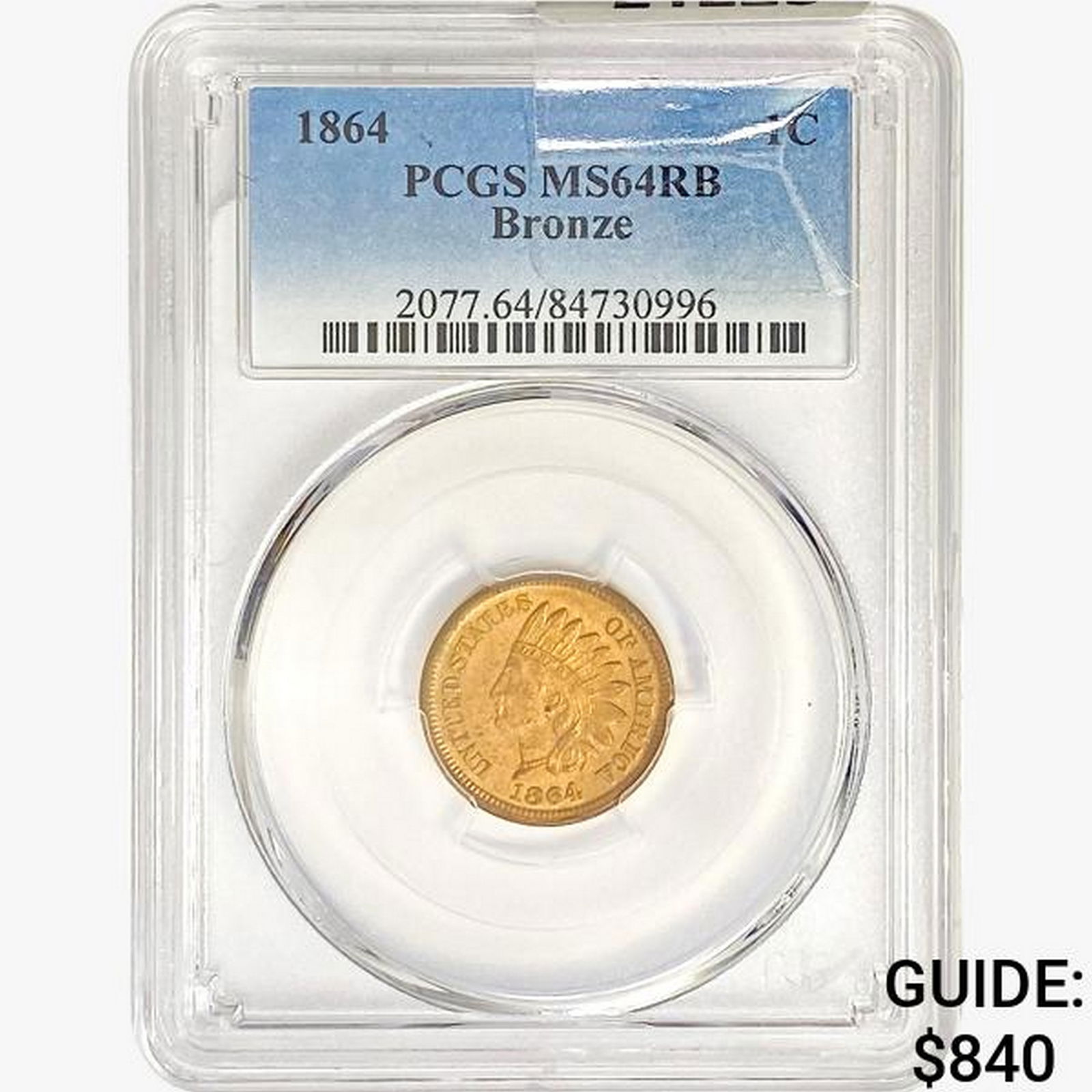 1864 Indian Head Cent PCGS MS64 RB Bronze (1 of 2)
