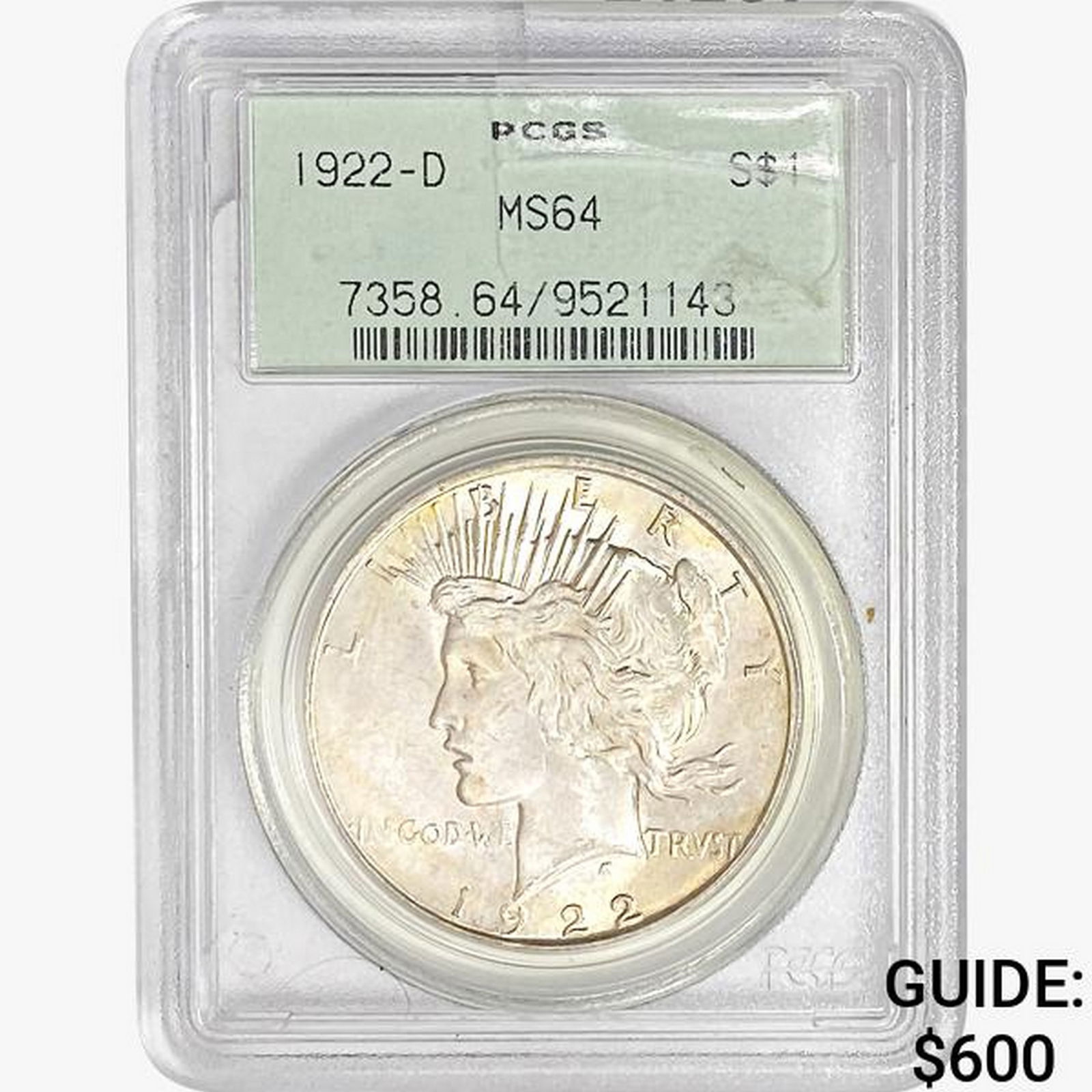 1922-D Silver Peace Dollar PCGS MS64 (1 of 2)