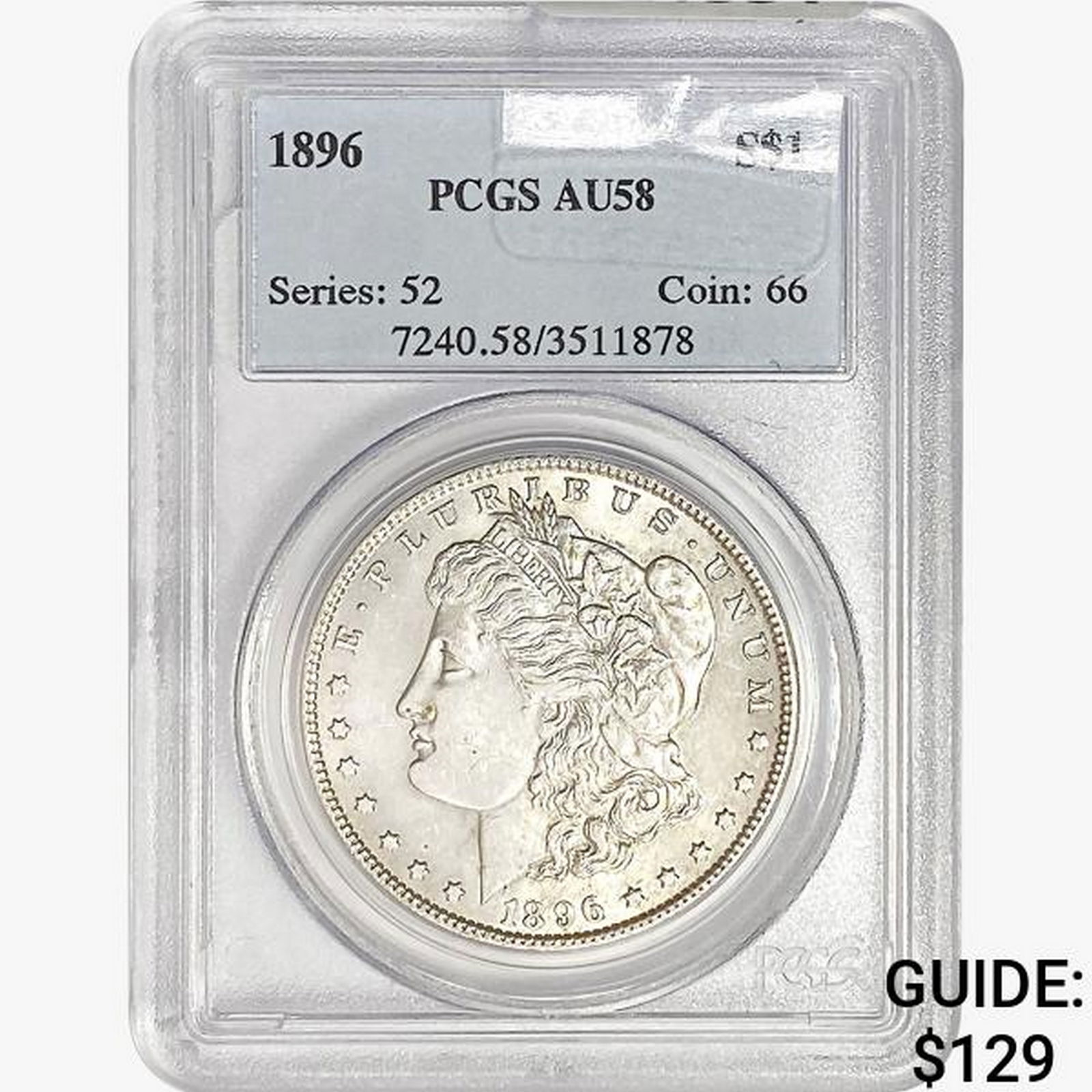 1896 Morgan Silver Dollar PCGS AU58 (1 of 2)