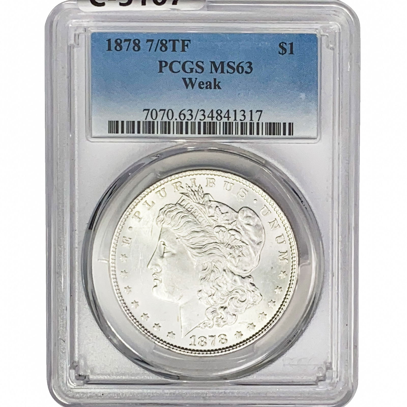 1878 7/8 TF Weak Morgan Silver Dollar PCGS MS63 (1 of 2)